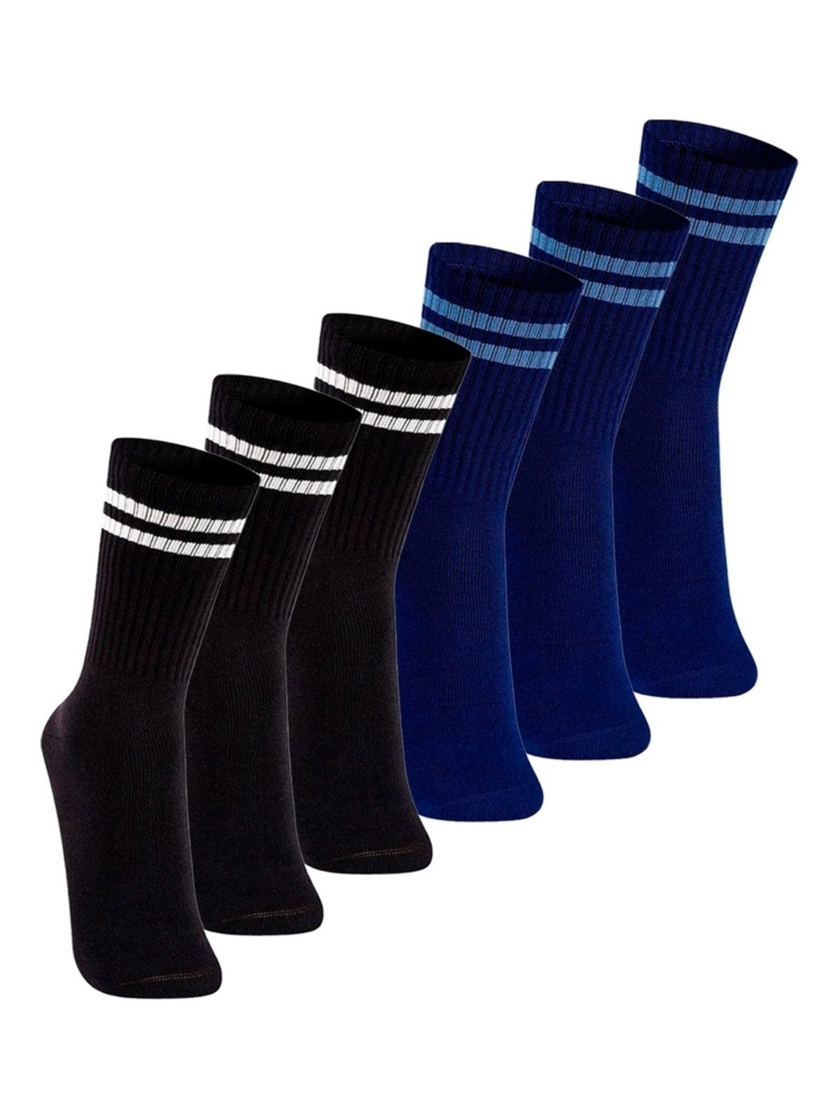 Kit com 6 Pares de Meias Esportiva Cano Longo Lupo 3292-009