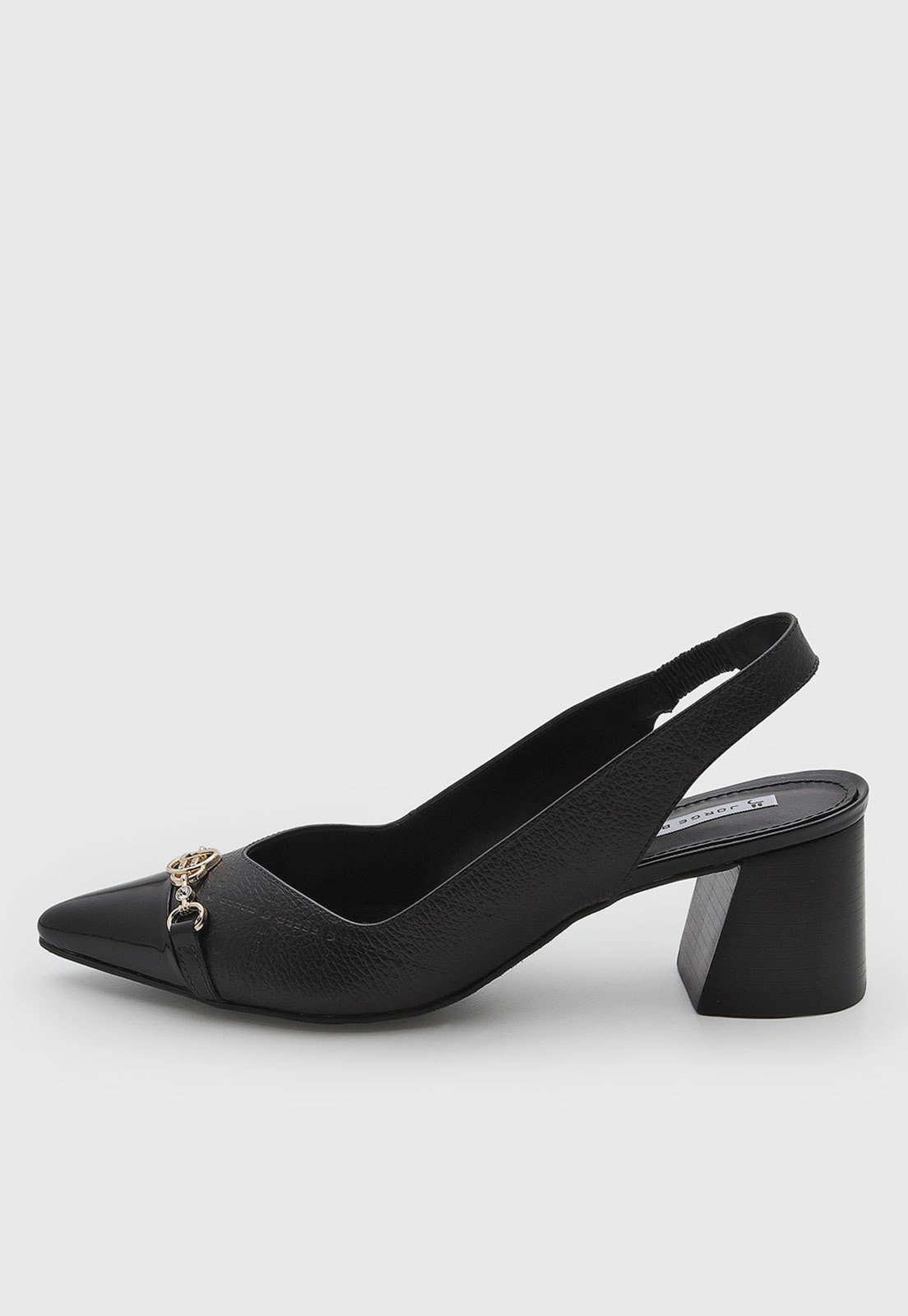 Scarpin Feminino Jorge Bischoff Couro Slingback Preto