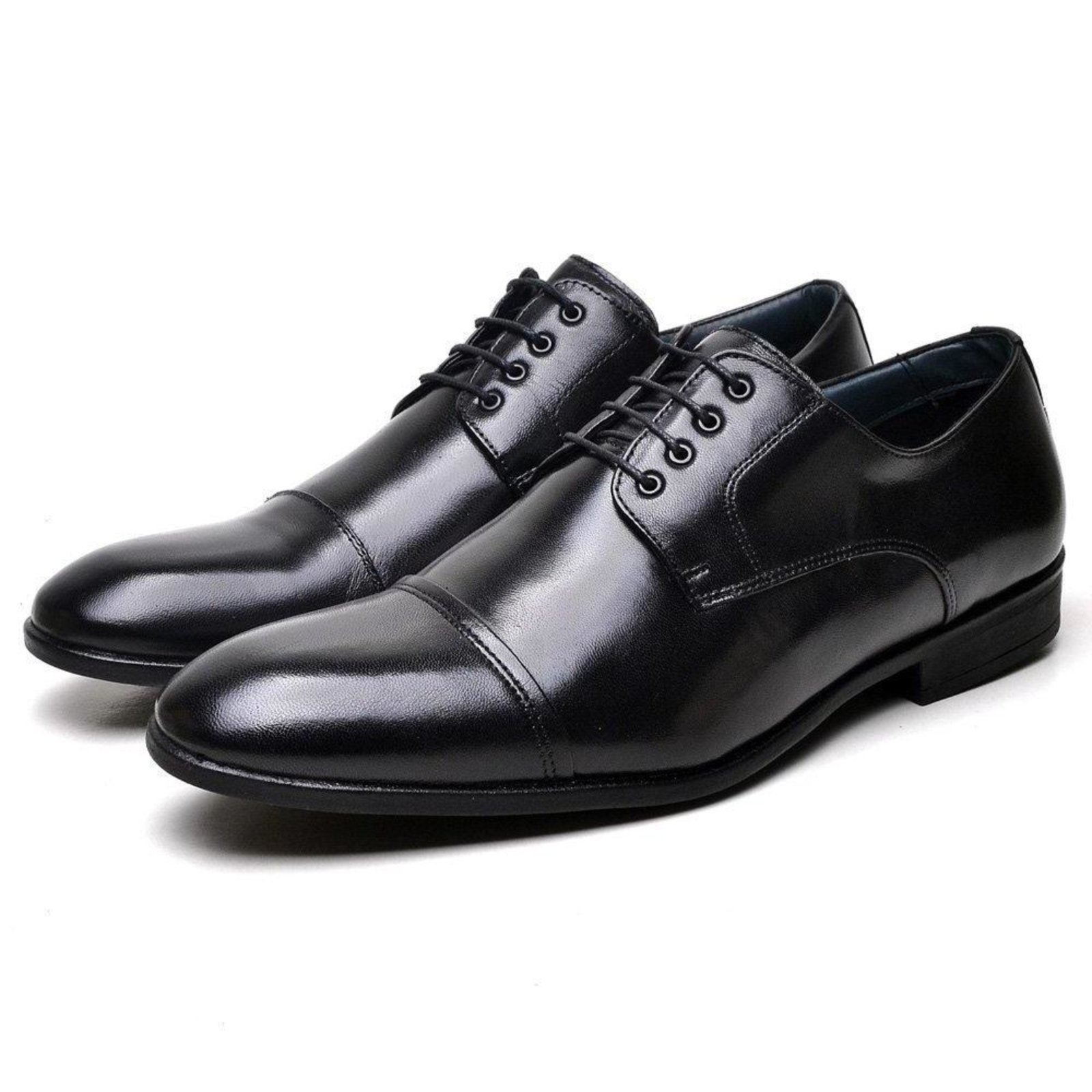 Sapato Social Derby Manutt em Couro Elegante Clássico Preto