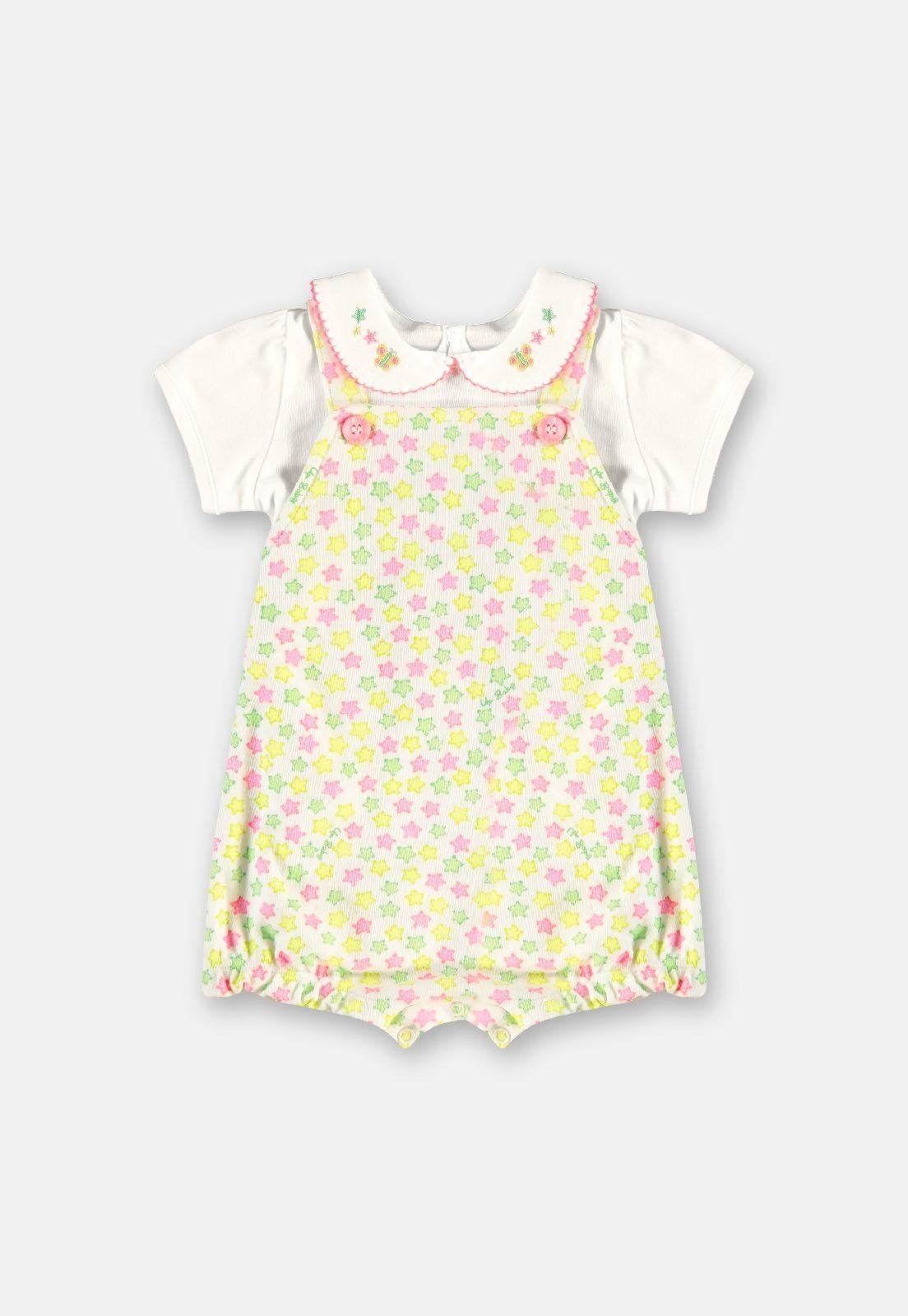 Vista 3 Infantil - Conjunto Body e Jardineira Up Baby branco Up Baby branco
