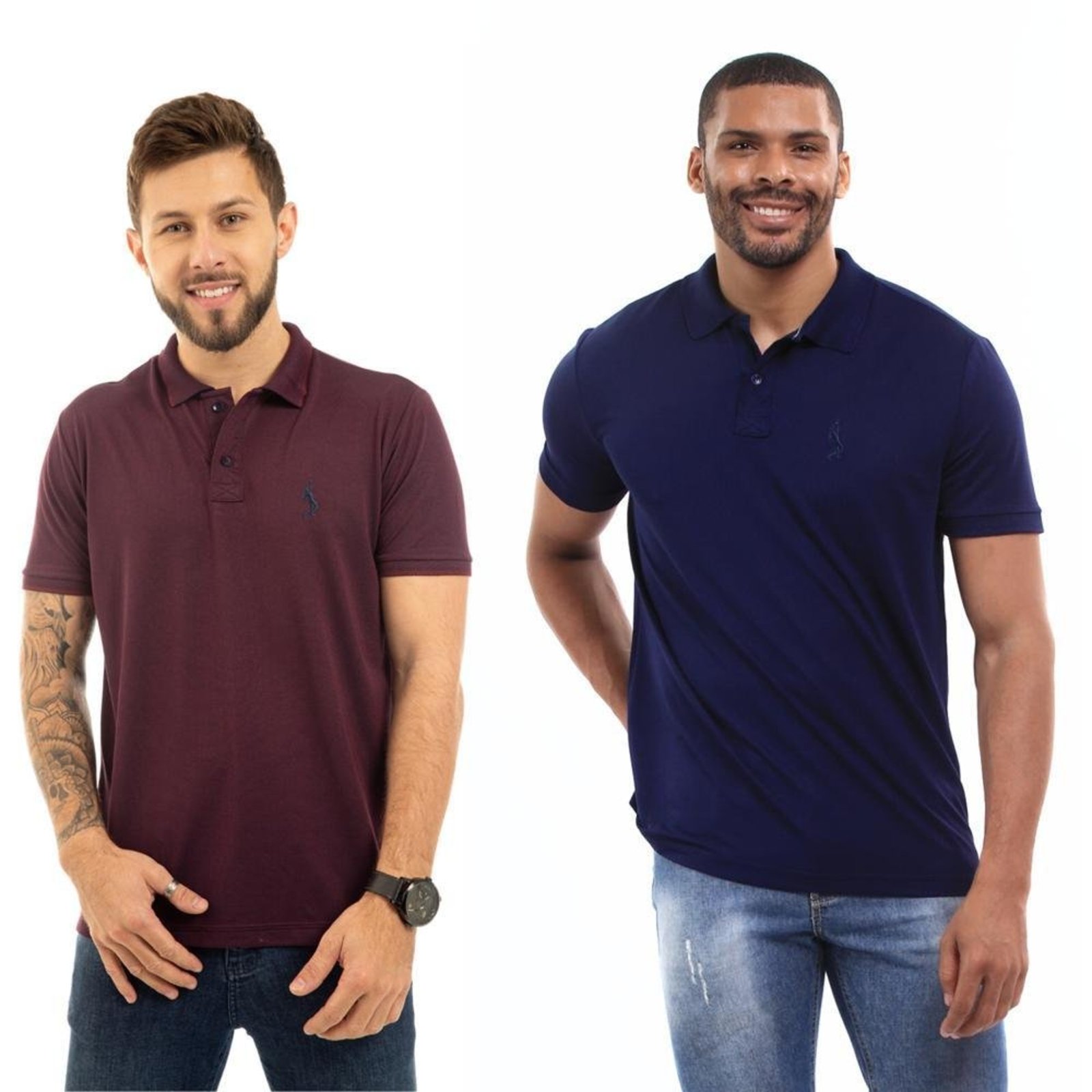 Kit 2 Camisa Polo Masculina Dia a Dia Conforto
