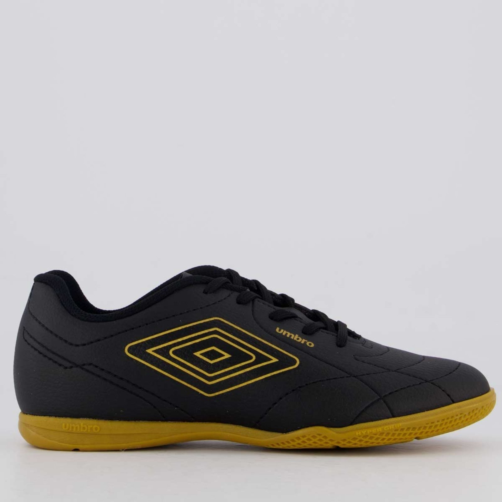 Chuteira Umbro Class Footballer Futsal Juvenil Preta e Dourada