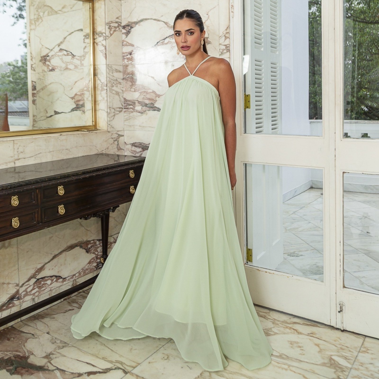 Vestido De Festa Auston Rosalie Verde