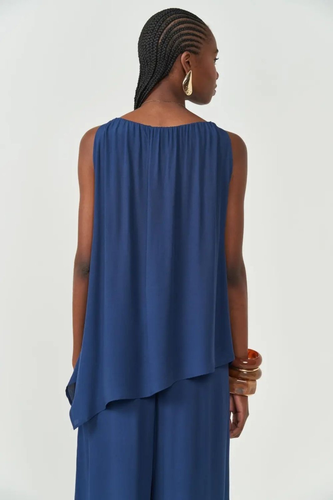Vista 3 Blusa Loose Assimétrica Colcci Darkness azul Colcci azul
