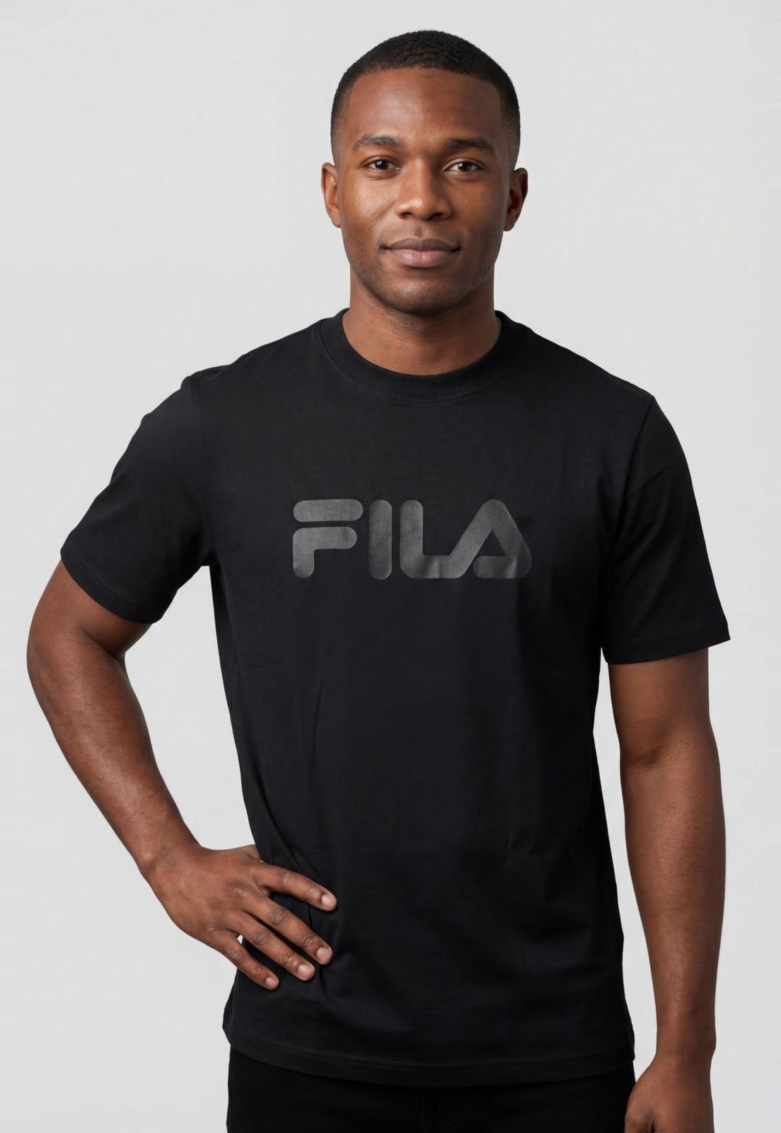 Camiseta Masculina Fila Regular Letter Premium Preta