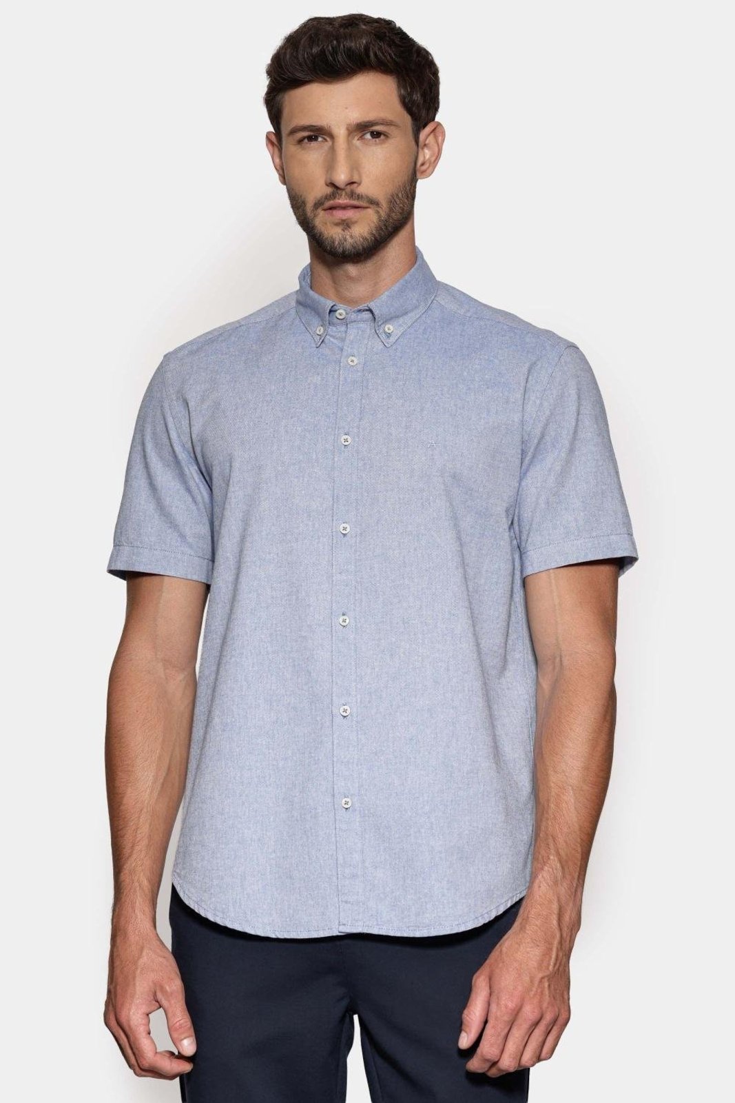 Camisa Aramis Manga Curta Slim Oxford Planalto Royal