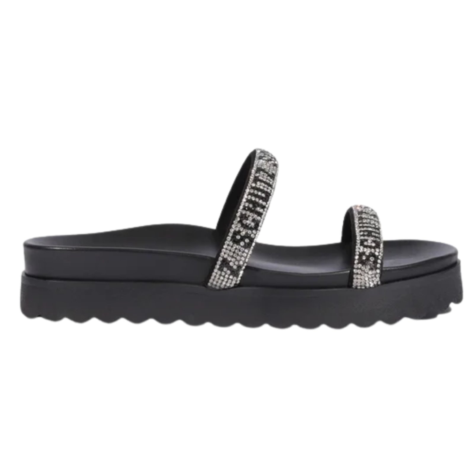 Papete Feminina Preta Schutz Strass Bless Brilho