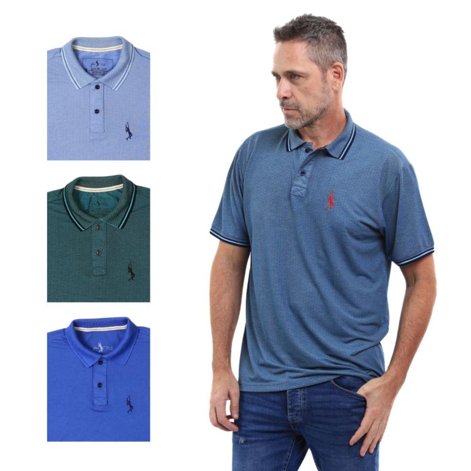 Kit 4 Camisa Polo Masculina Elegante Dia a Dia Piquet