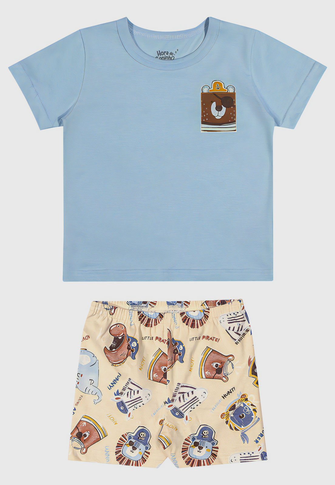 Vista 2 Kit Pijama 2pçs Elian Curto Camiseta E Bermuda azul Elian azul