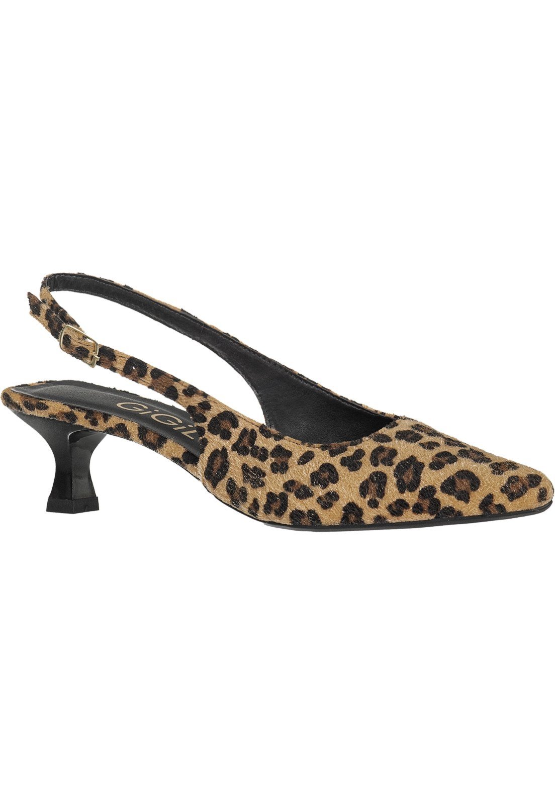 Vista 3 Sapato Scarpin Slingback GiGiL Salto Fino Clássico preto Gigil preto