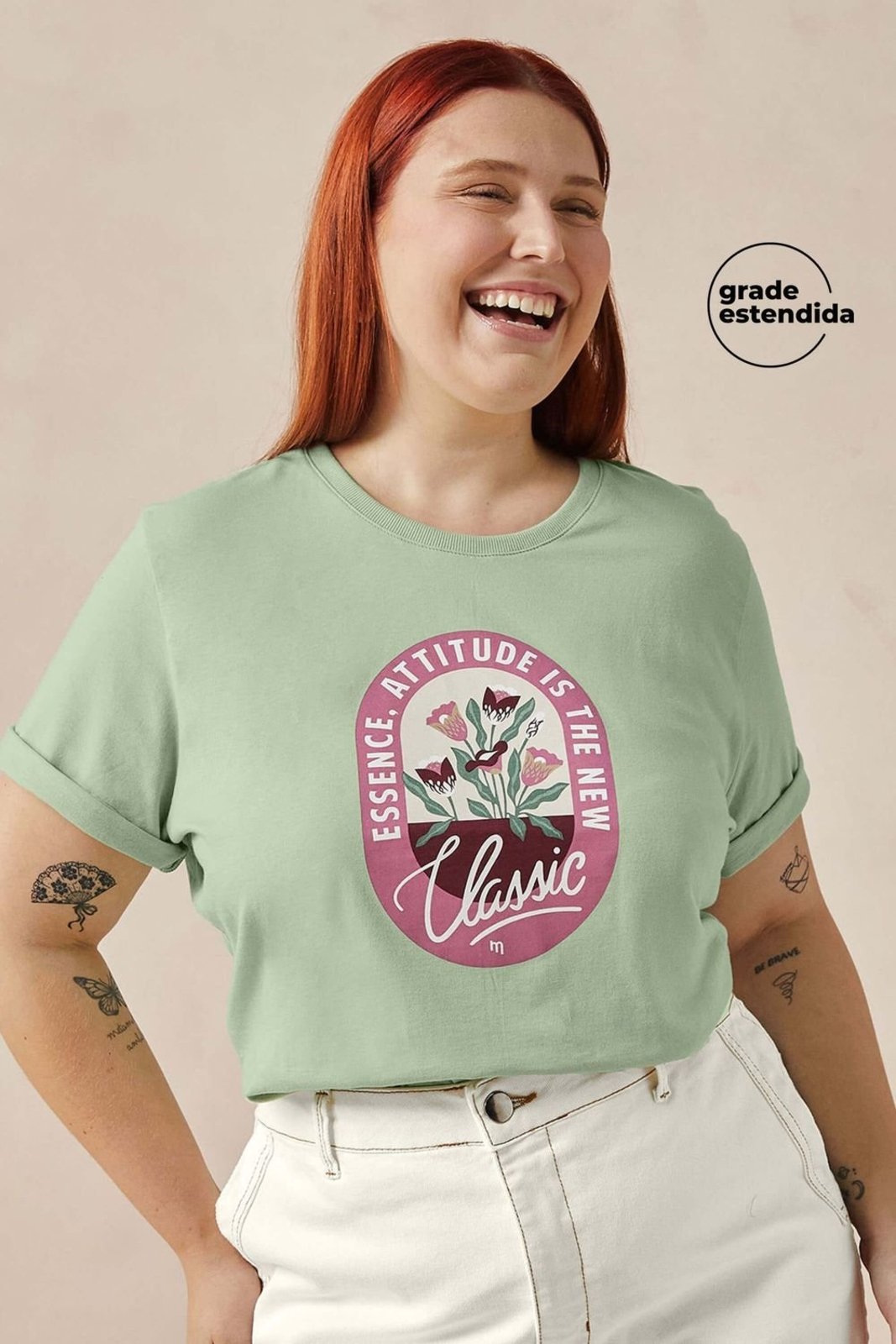 T-Shirt Feminina Estampa Flores Marialícia Verde