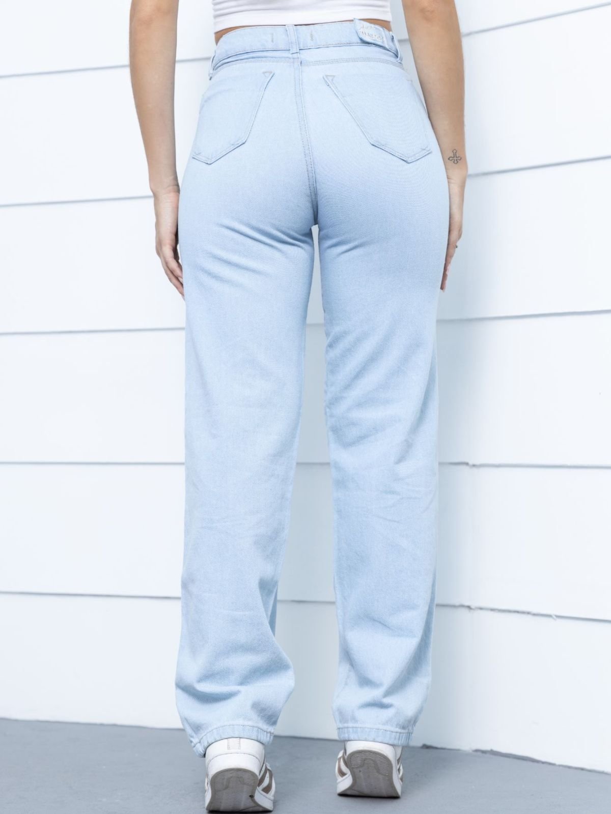 Vista 3 Calça Jeans Wide Leg Feminina Dra Maia Claro azul Dra Maia azul