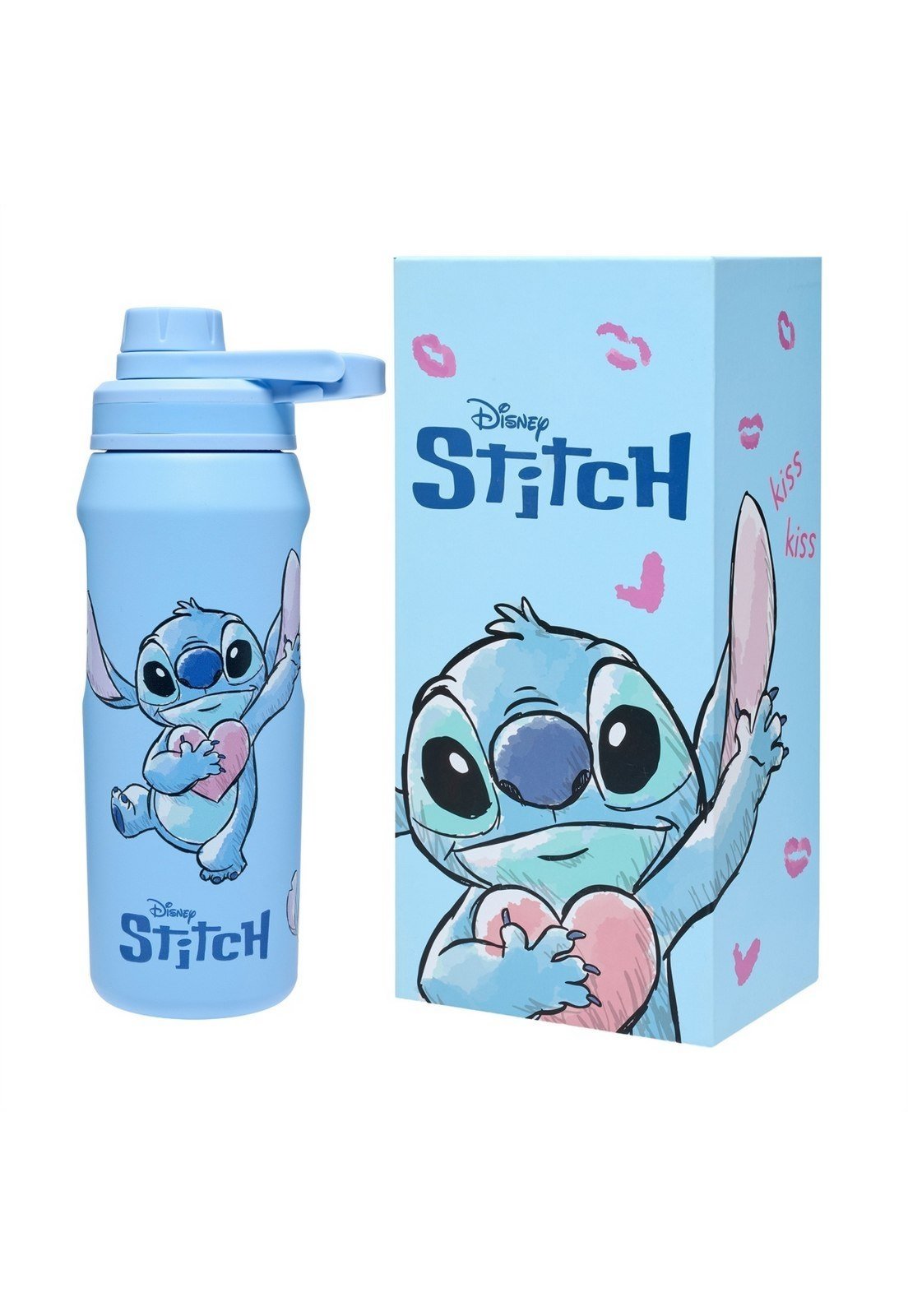 Infantil - Garrafa Térmica Stitch 550ml Inox Original Disney