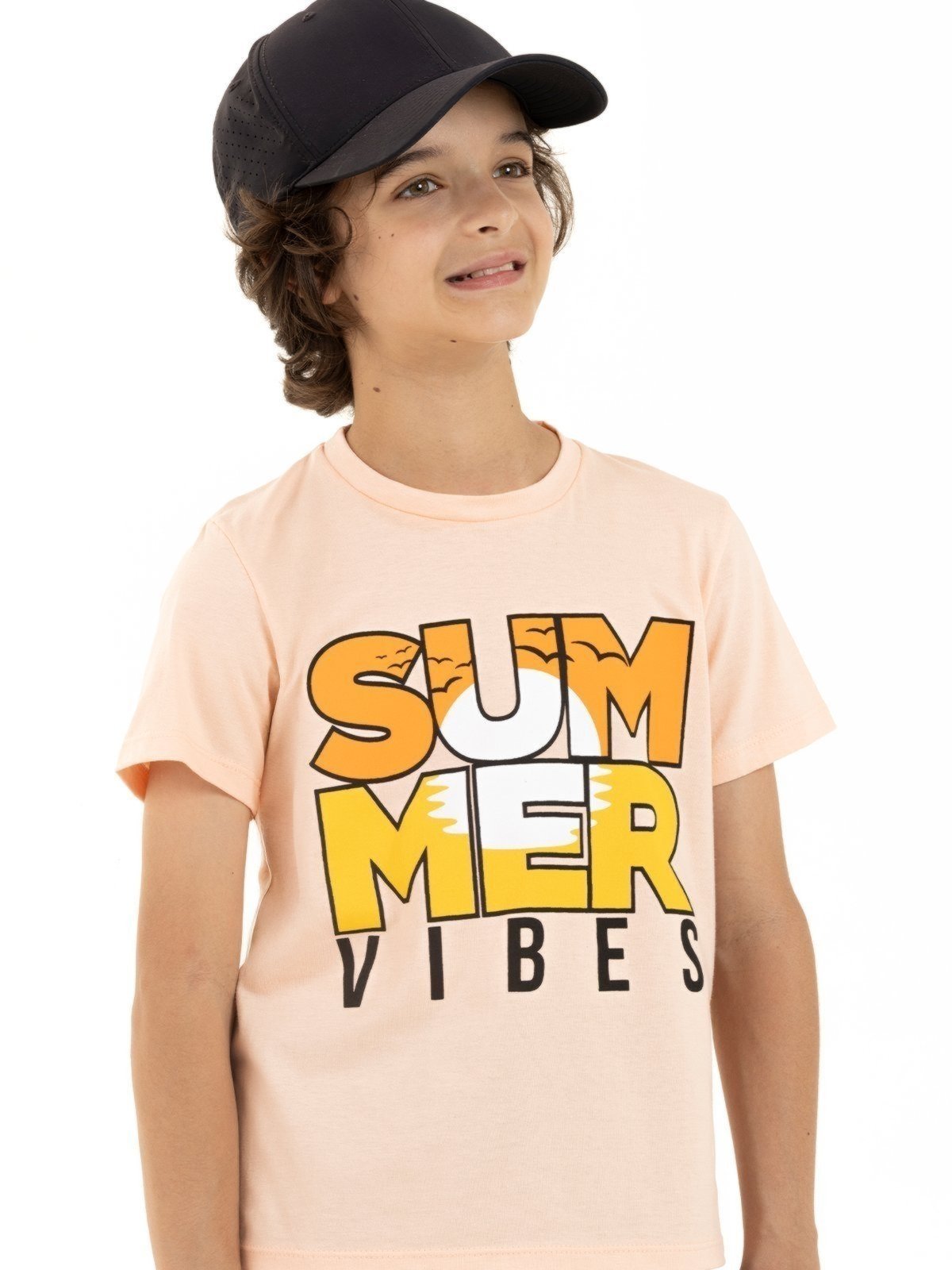 Vista 2 Infantil - Camiseta Menino Curta em Algodão - Entardecer de Verão Magicamente Kids unico Magicamente Kids unico