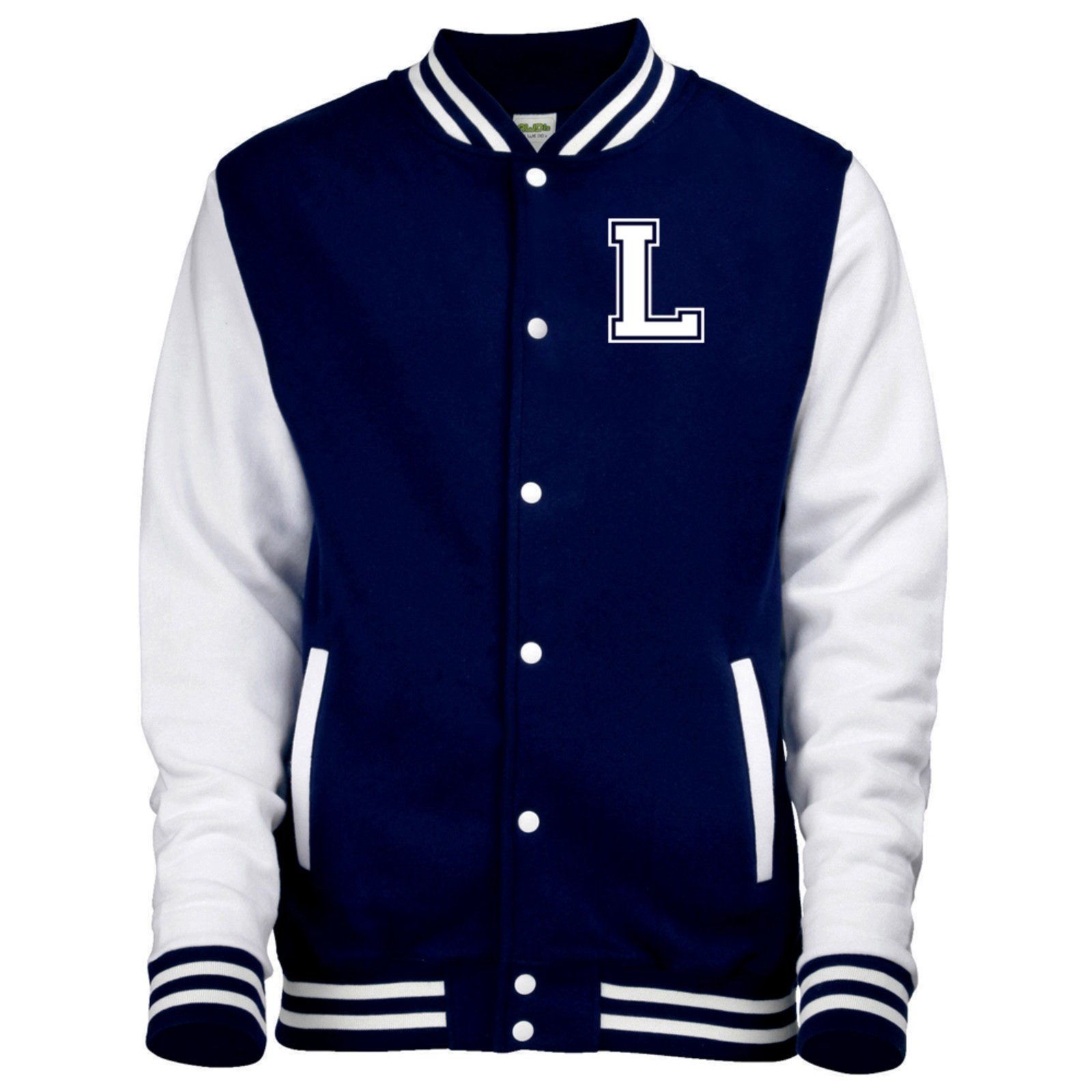 Jaqueta College Americana College4EVER Azul Marinho Letra L bordada