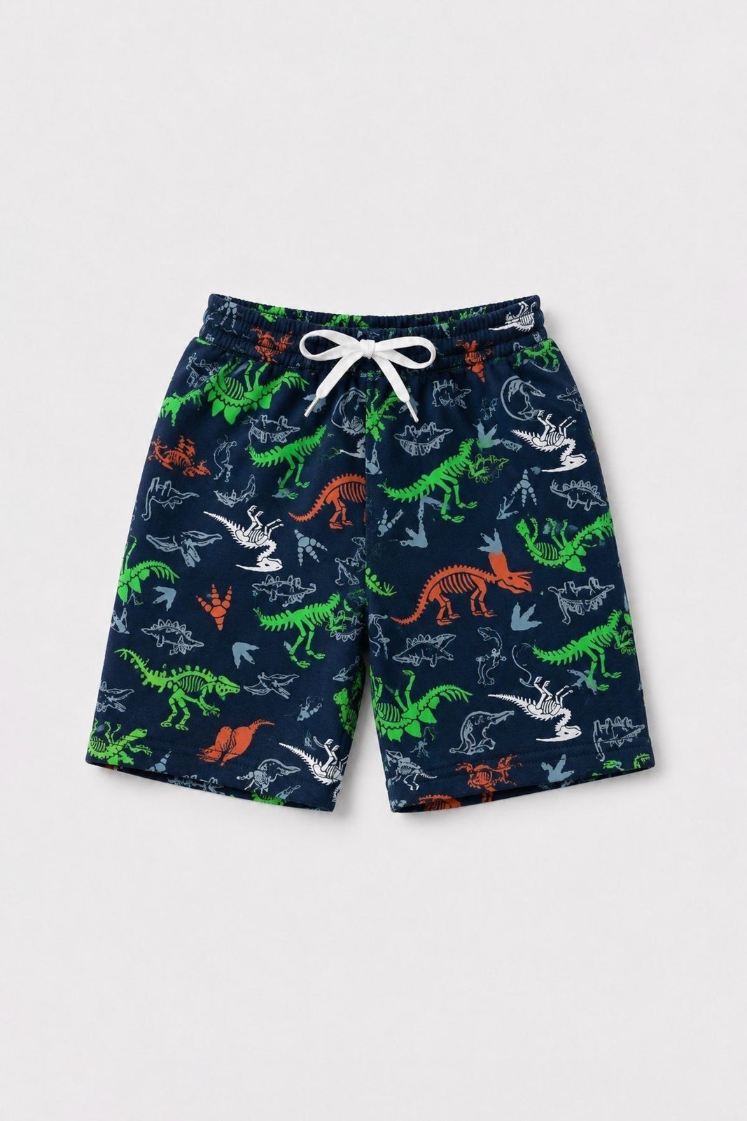 Infantil - Bermuda Moletinho Masculina Dino Marinho com Cardaço - Babei no Look