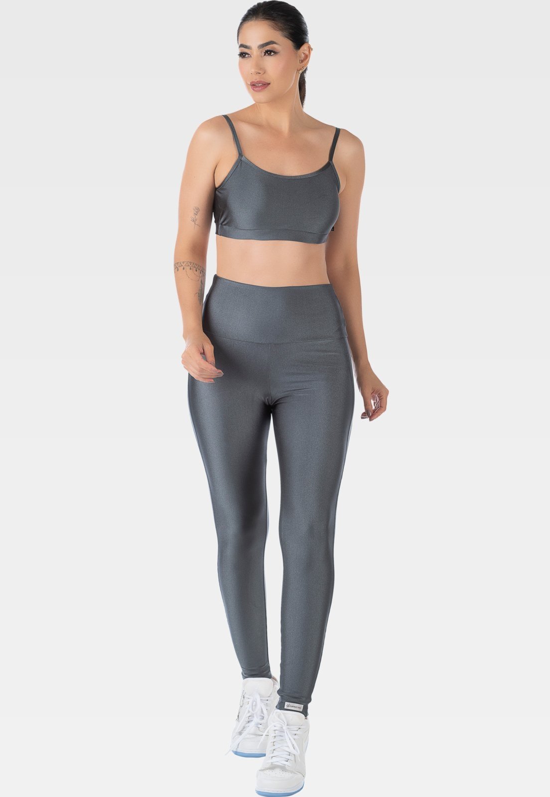 Conjunto Fitness Cirrê Calça e Top Summer Soul Cinza