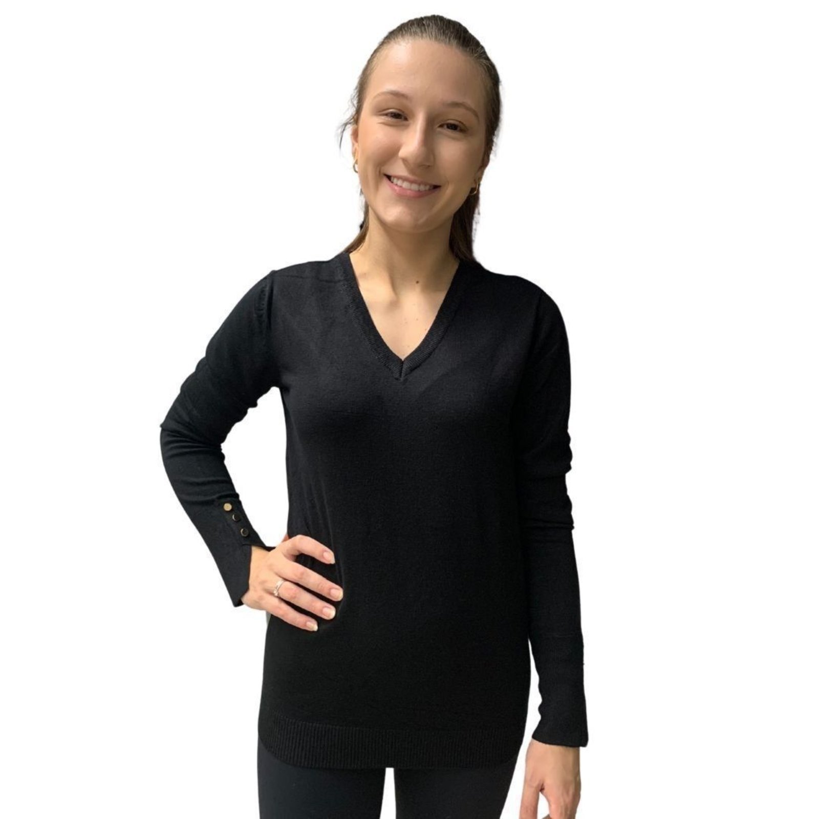 Blusa Alpelo Feminina Plus Size Linha Preta 9900307 - Preto - alpelo