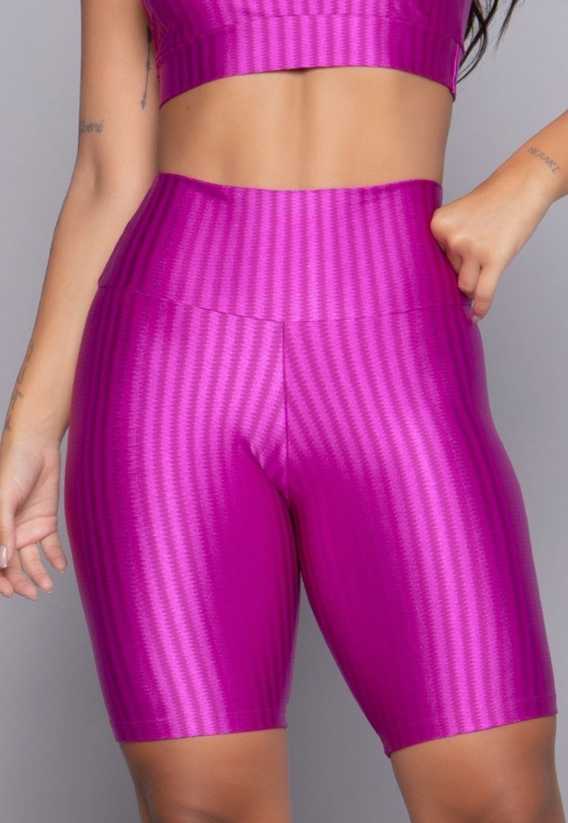 Bermuda New Zig Ciclista Fitness 3D Ikat Feminina Pink