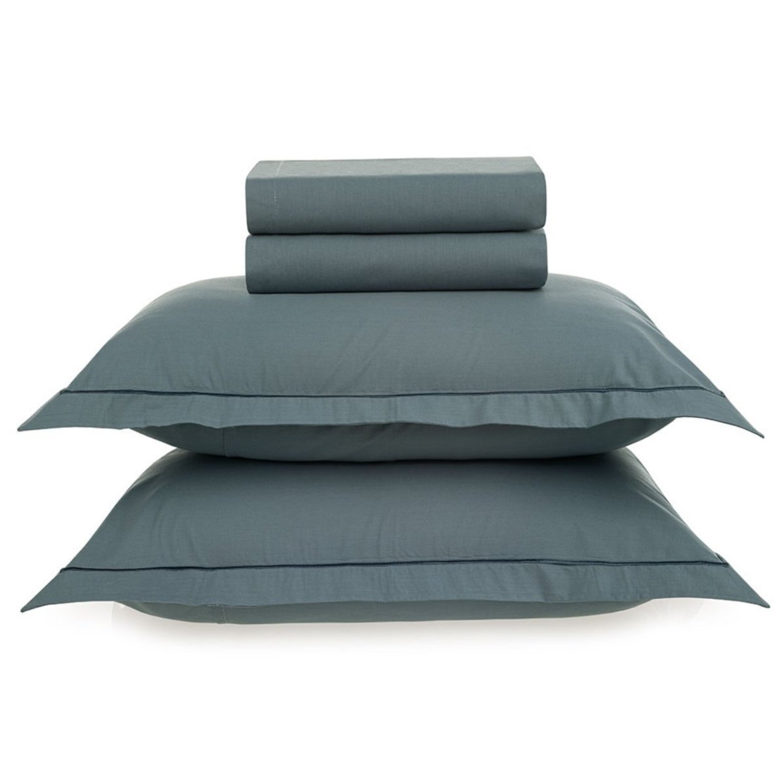 Jogo Cama Queen 200 Fios Karsten Algodão Deliz Azul Chumbo