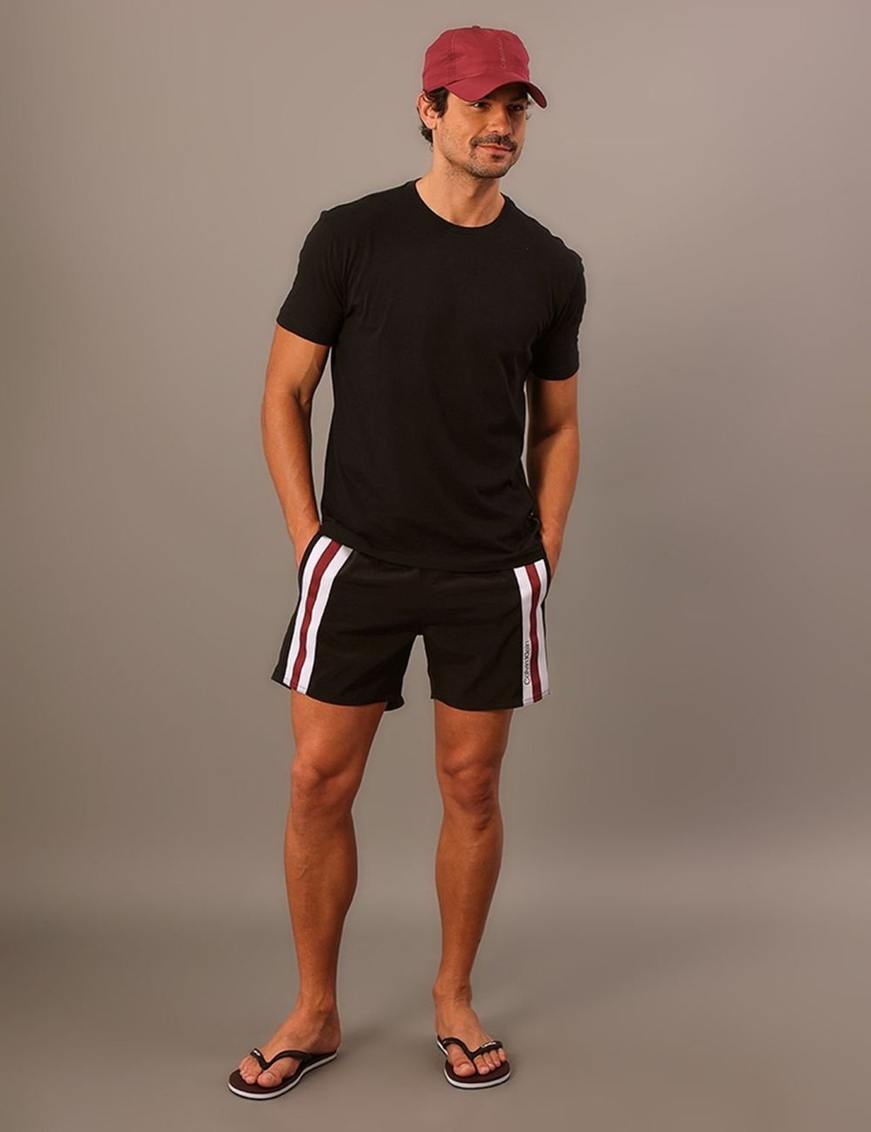 Shorts D'Água Masculino Cadarço Lateral - Preto Calvin Klein Jeans