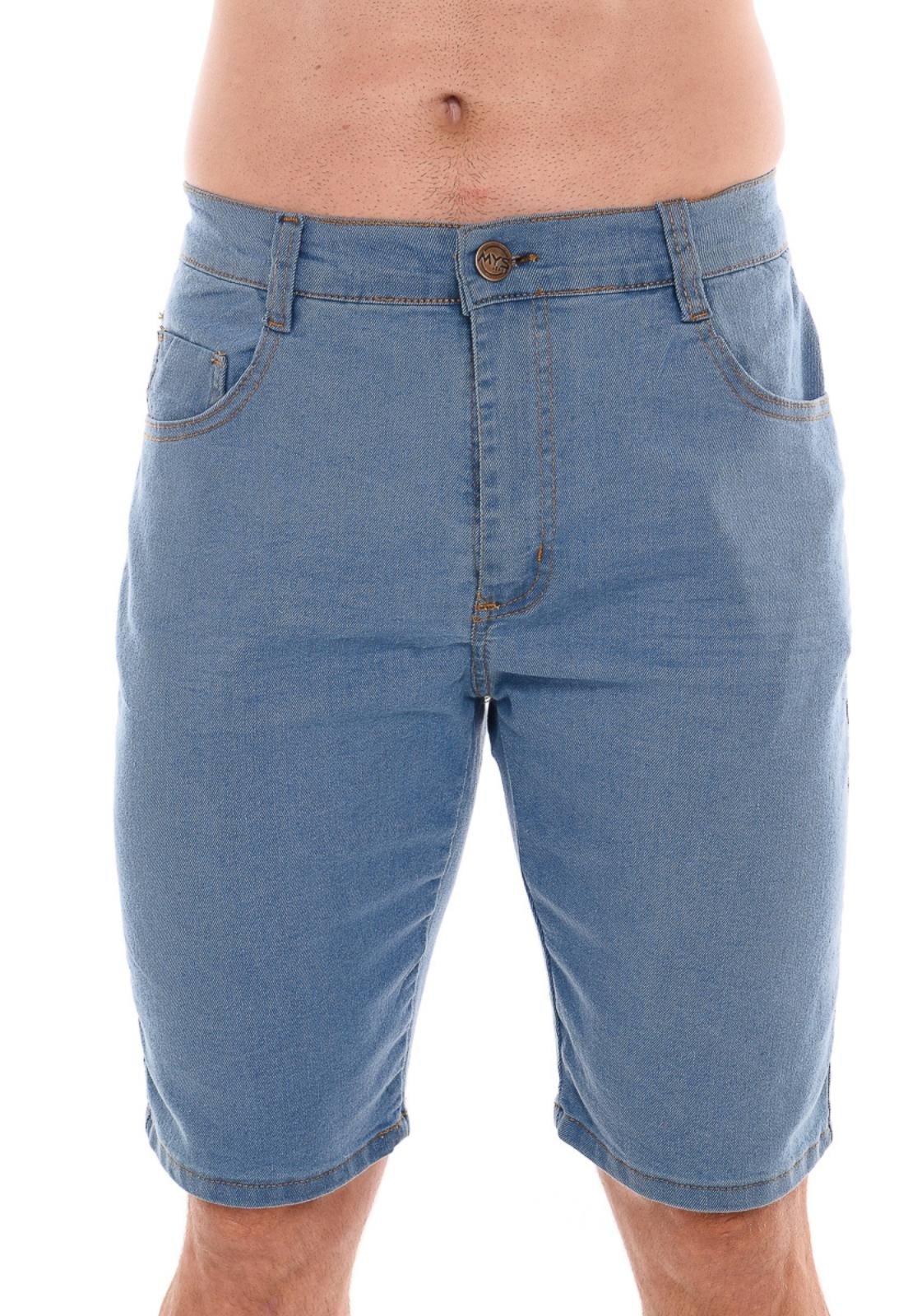 Bermuda Jeans Masculina Pletora Confortável e Estilosa Delavê