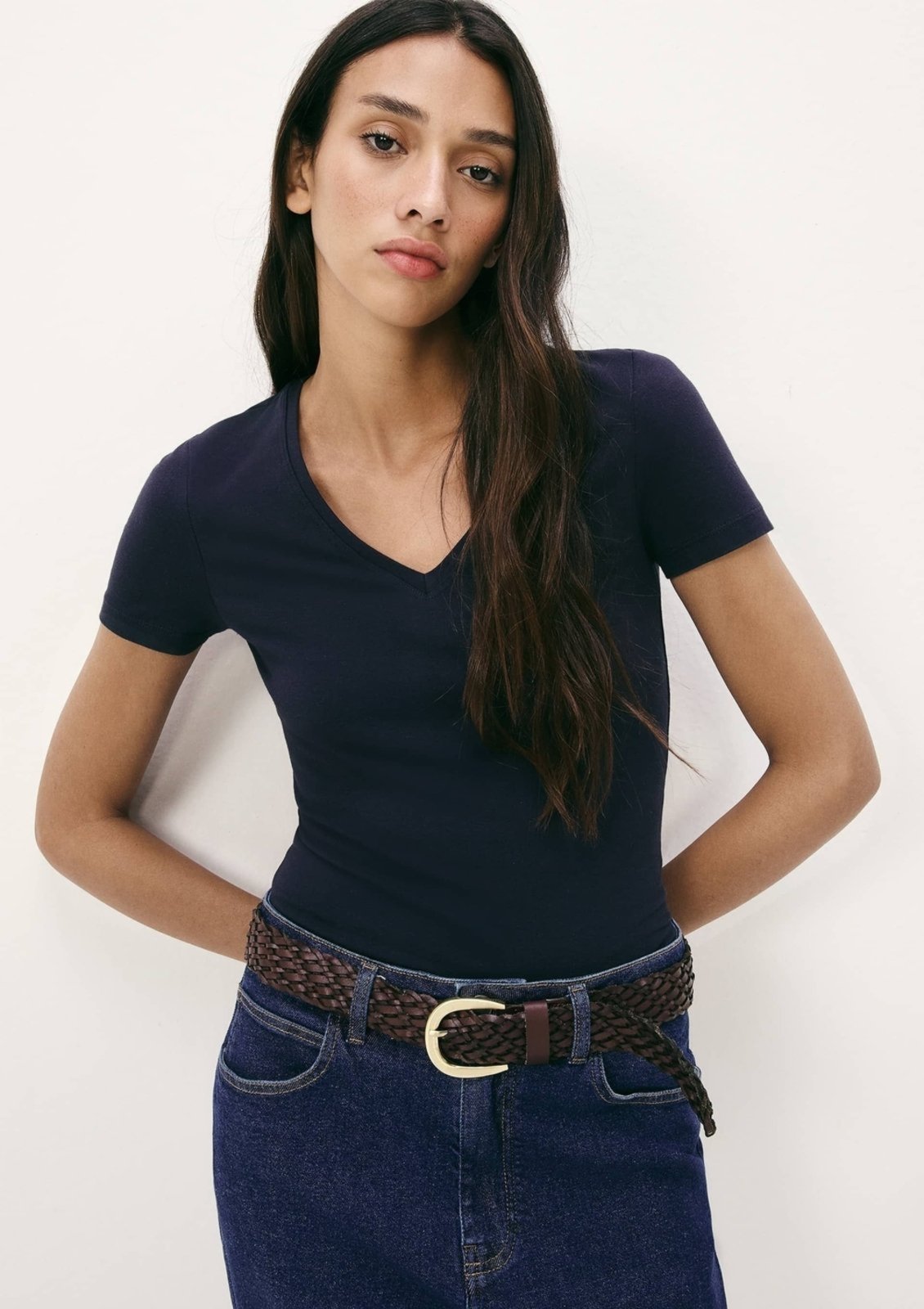 Blusa Básica Feminina Slim Decote V Hering