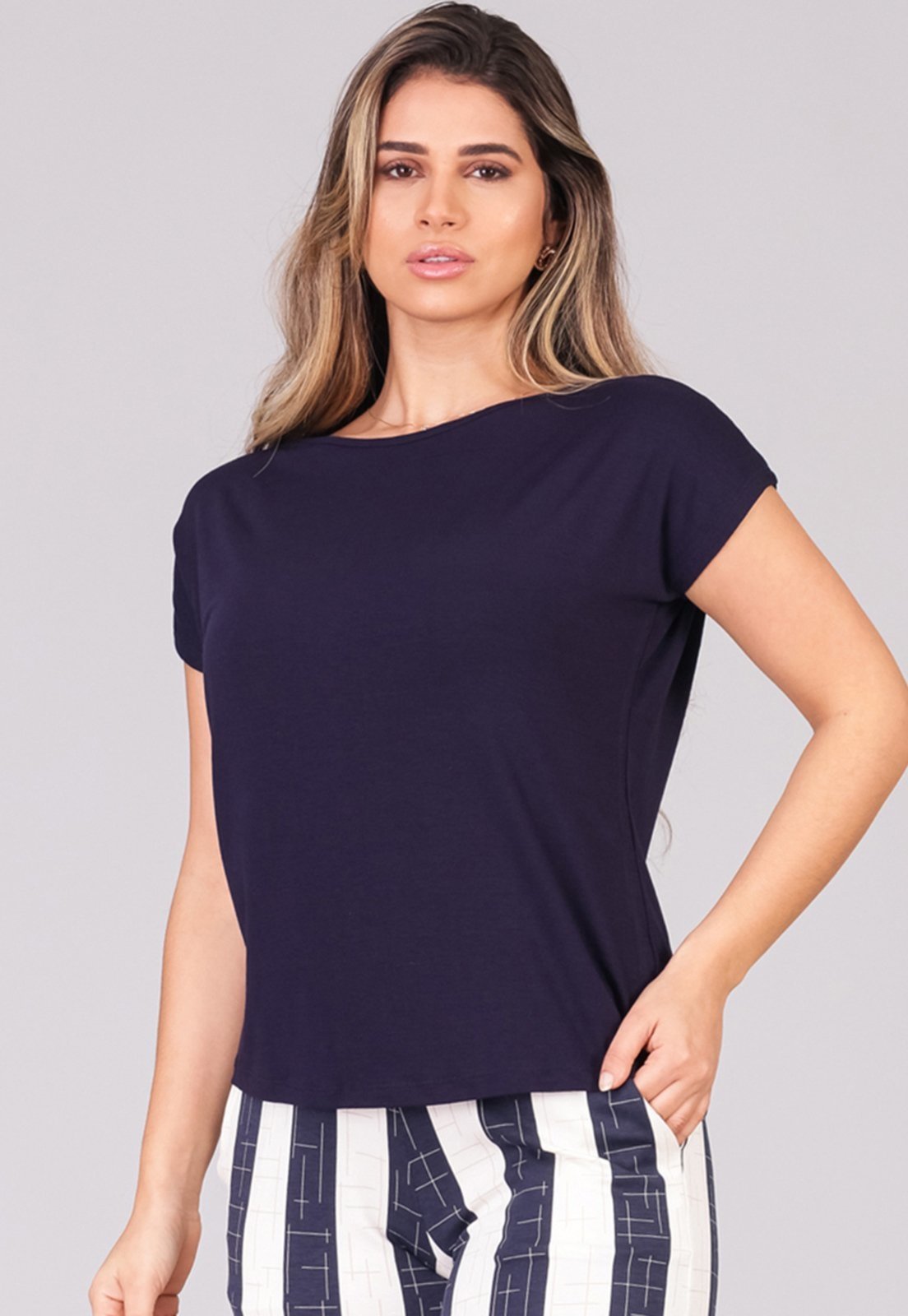 Vista 3 Blusa M/C Soltinha B’Bonnie Arielle B'Bonnie laranja B'Bonnie laranja