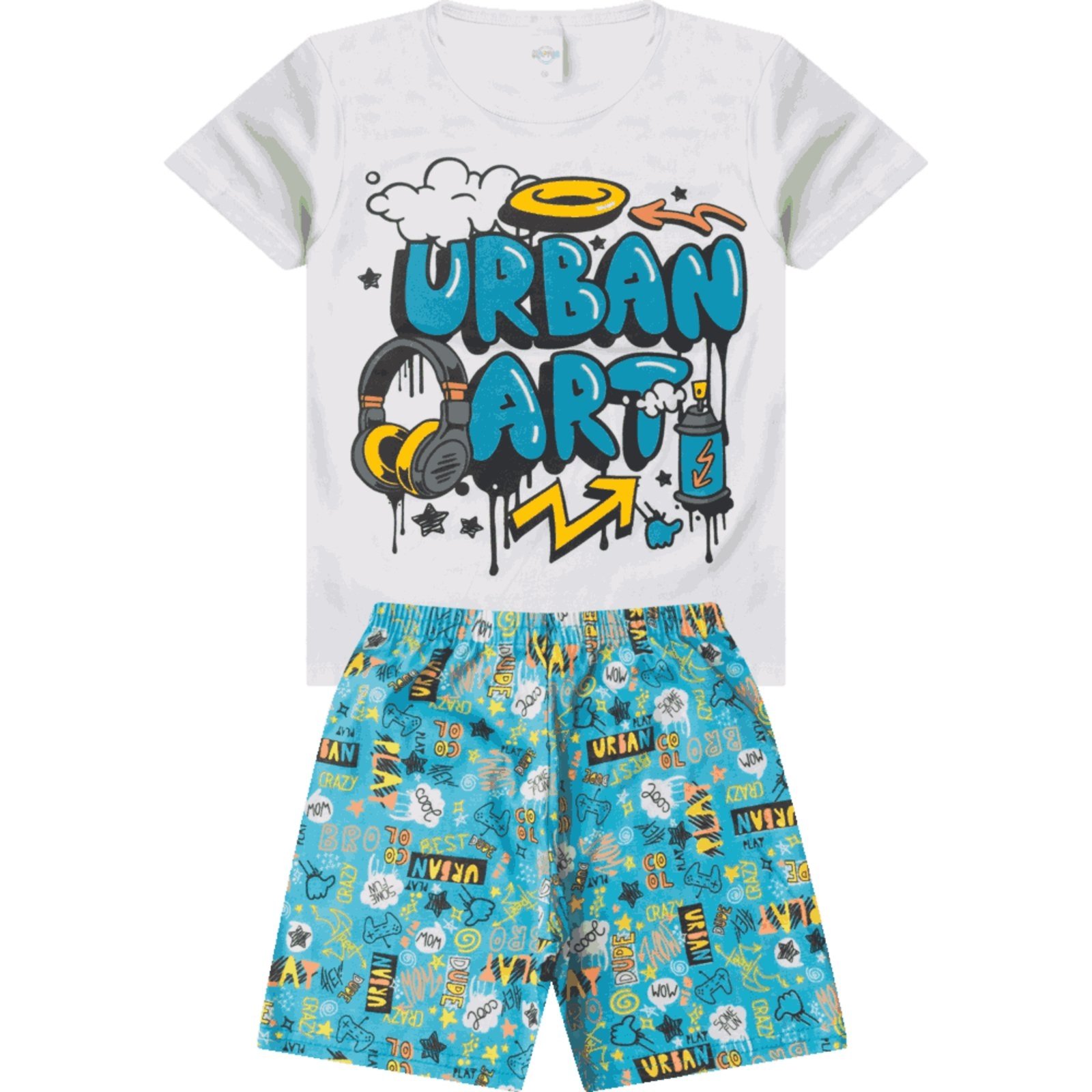 Vista 2 Pijama Masculino Meia Malha ROSA AZUL KIDS branco ROSA AZUL KIDS branco