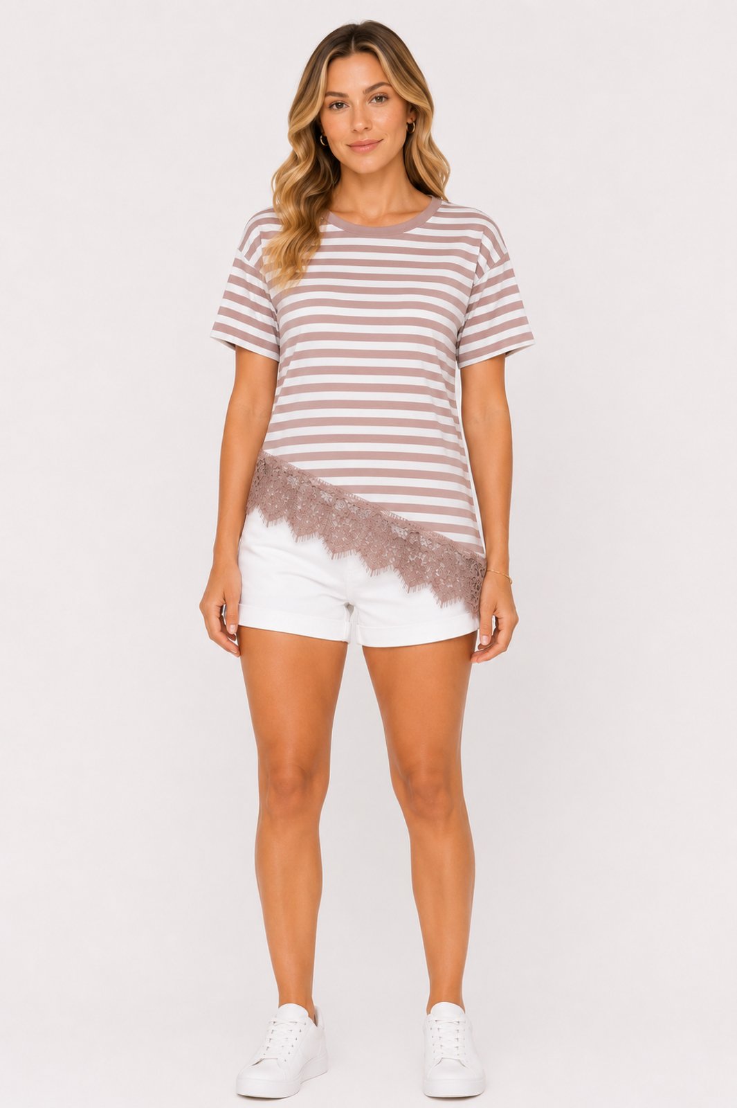 T-Shirt Listrada Oversized D Bell Outlet Fashion Bege