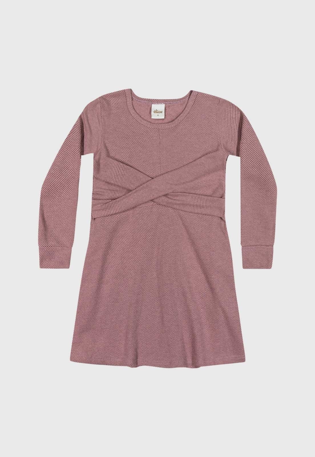 Vista 3 Infantil - Vestido Elian Transpasse Frontal Elian rosa