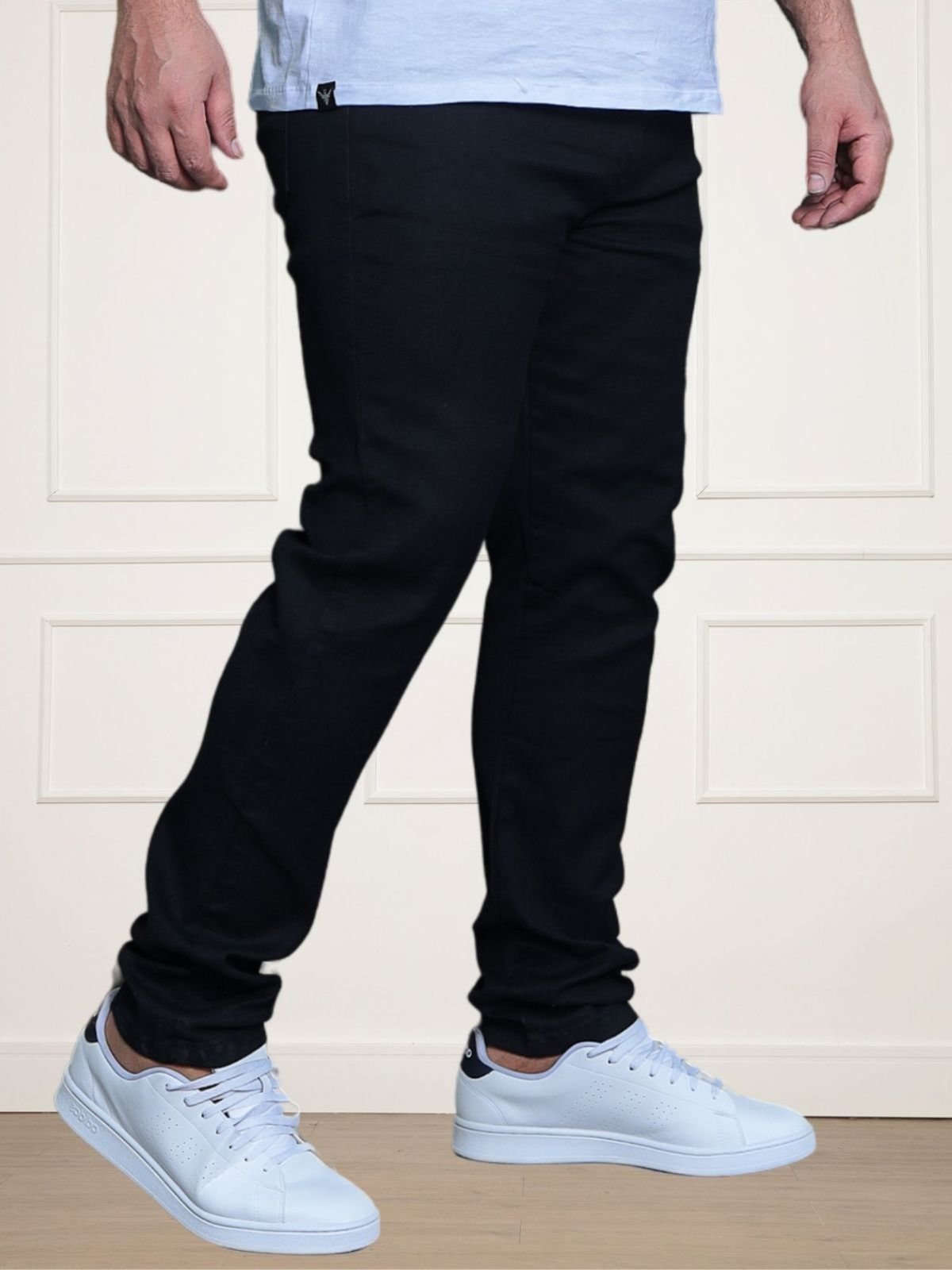 Calça Jeans Plus Size Onix Masculina Preta