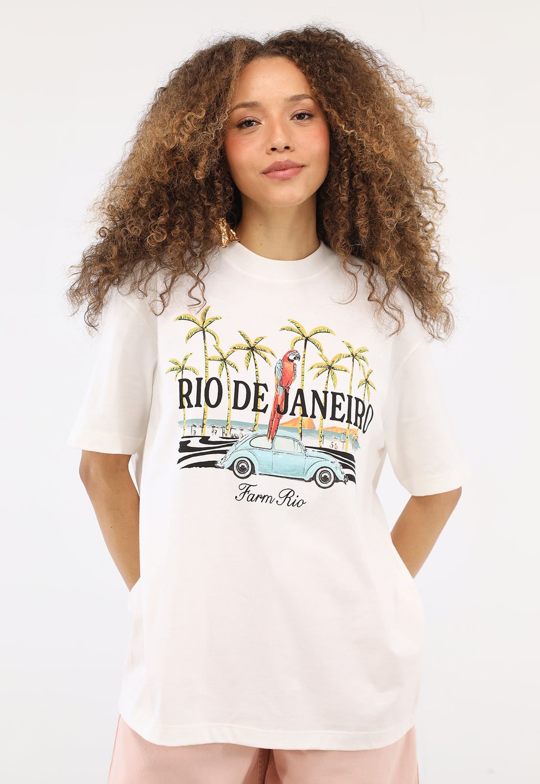 Vista 2 Camiseta Feminina FARM Estampa Rio de Janeiro Off-White off-white white FARM off-white white