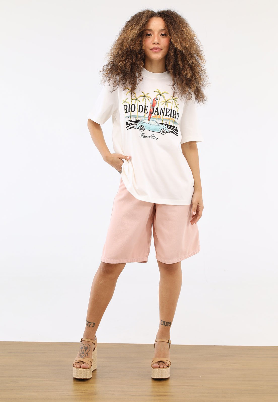 Vista 3 Camiseta Feminina FARM Estampa Rio de Janeiro Off-White off-white white FARM off-white white