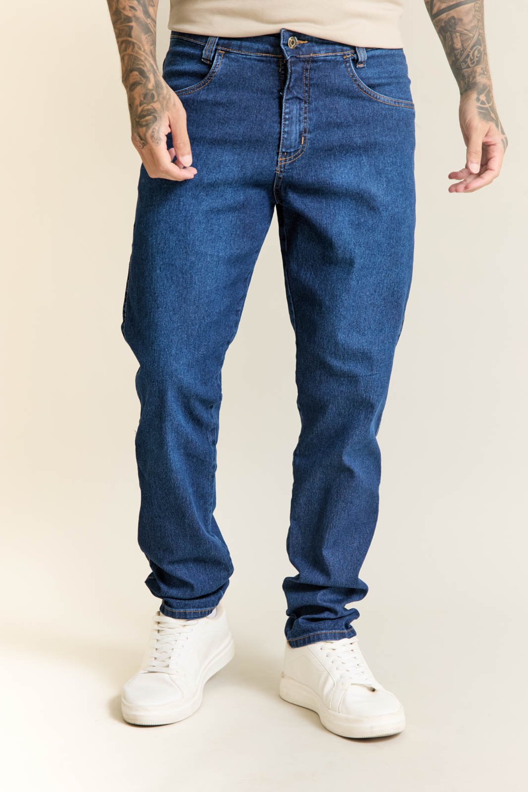 Calça Jeans Slim Fit Masculina Azul Escuro Lemier Collection