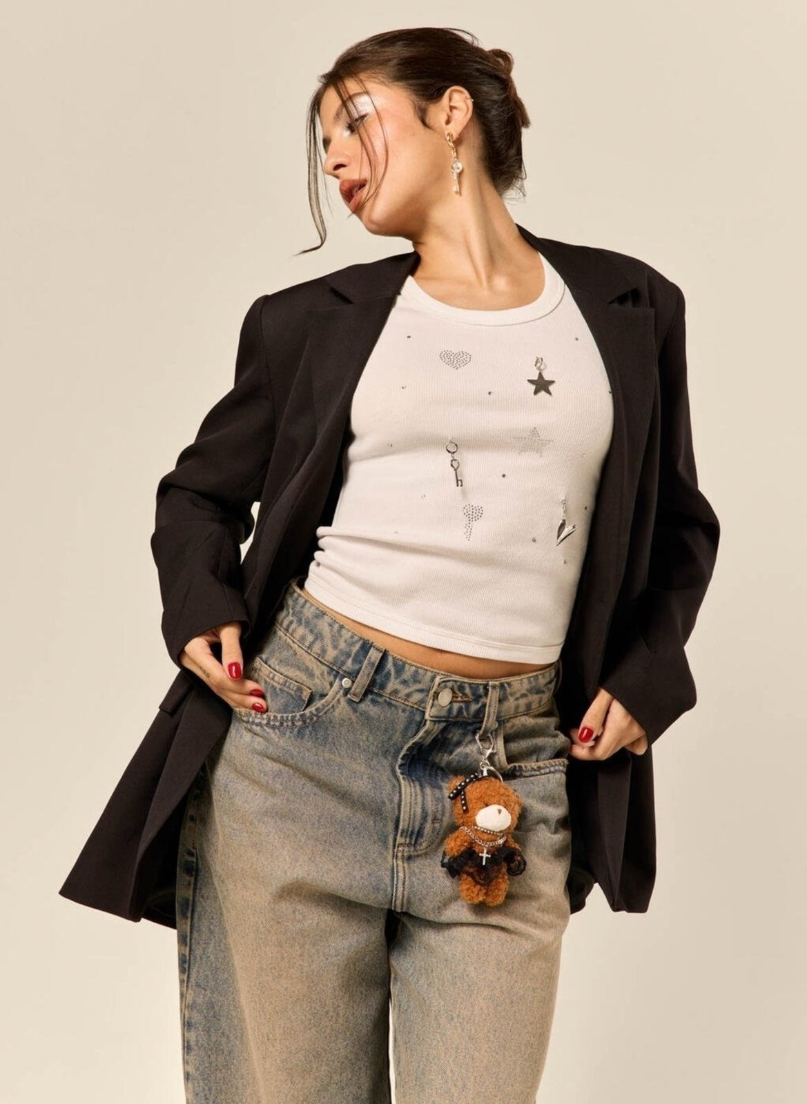 Vista 2 Blazer Oversized Preto Youcom multicolorido Youcom multicolorido