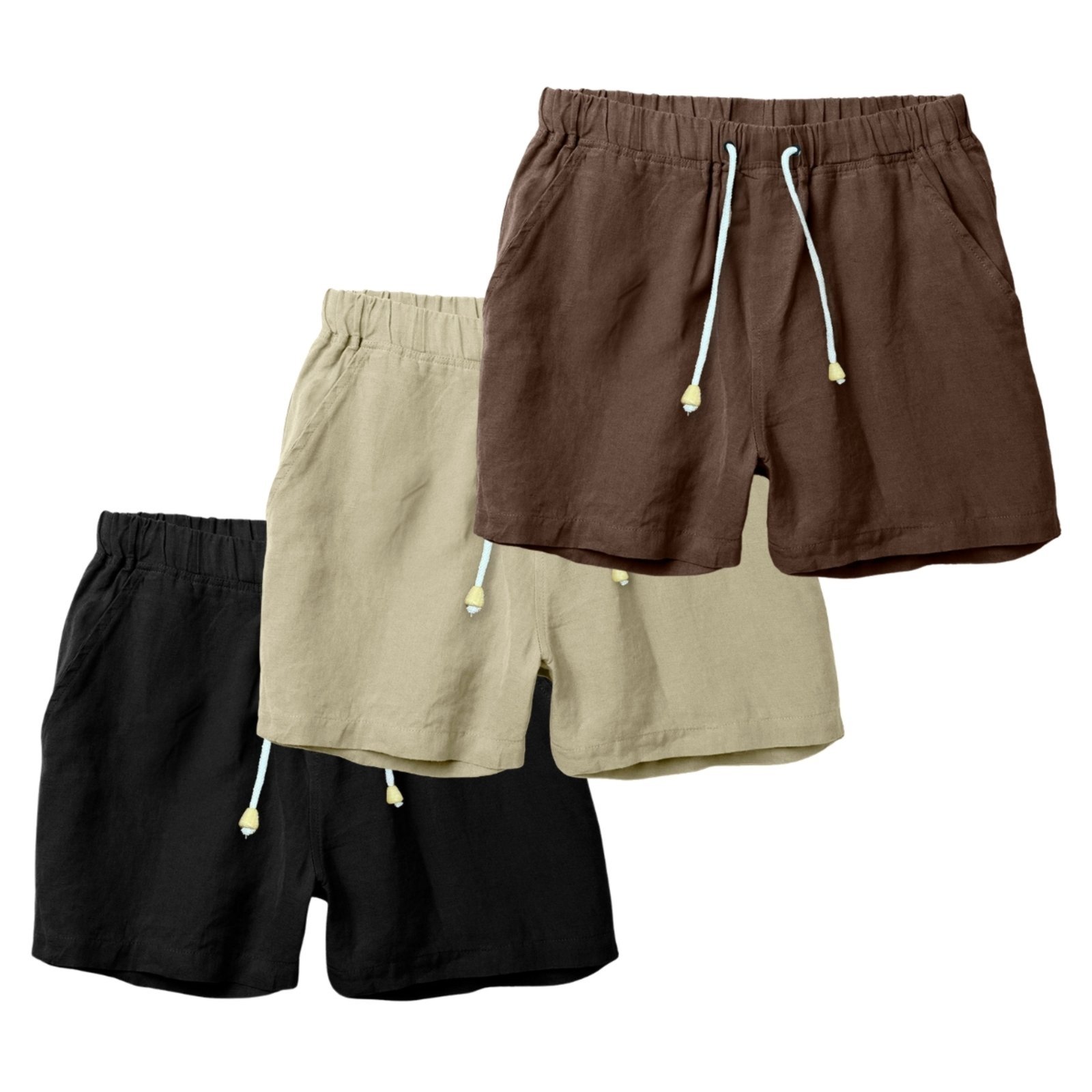 Kit 3 Shorts Linho Premium Bermuda Masculina Moda Praia Luxo