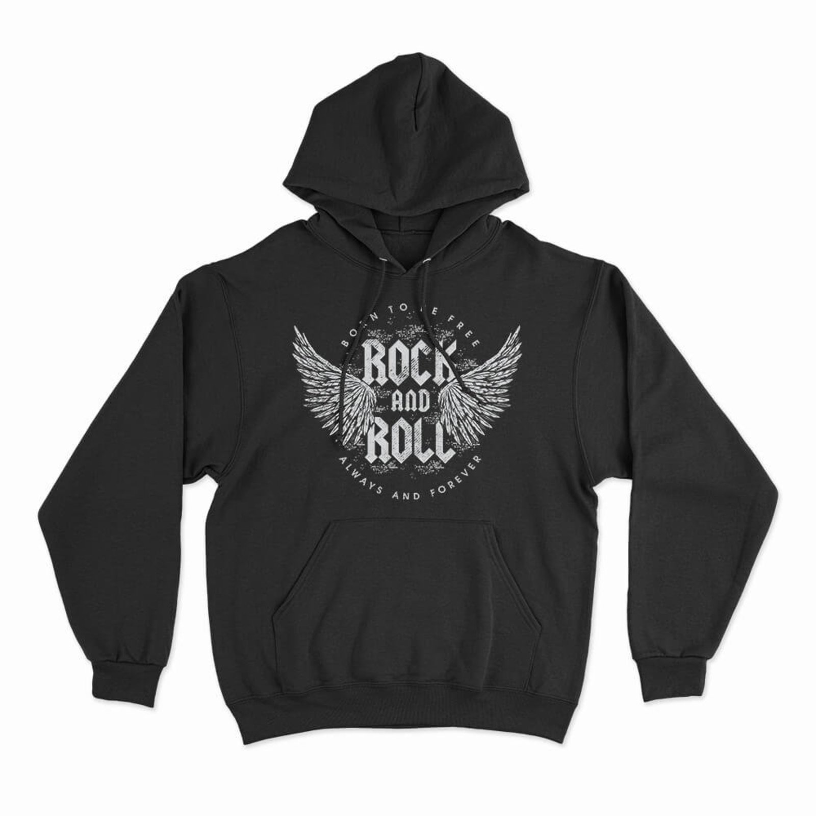 Moletom Com Capuz Rock And Roll - Preto - Casual - Studio Geek