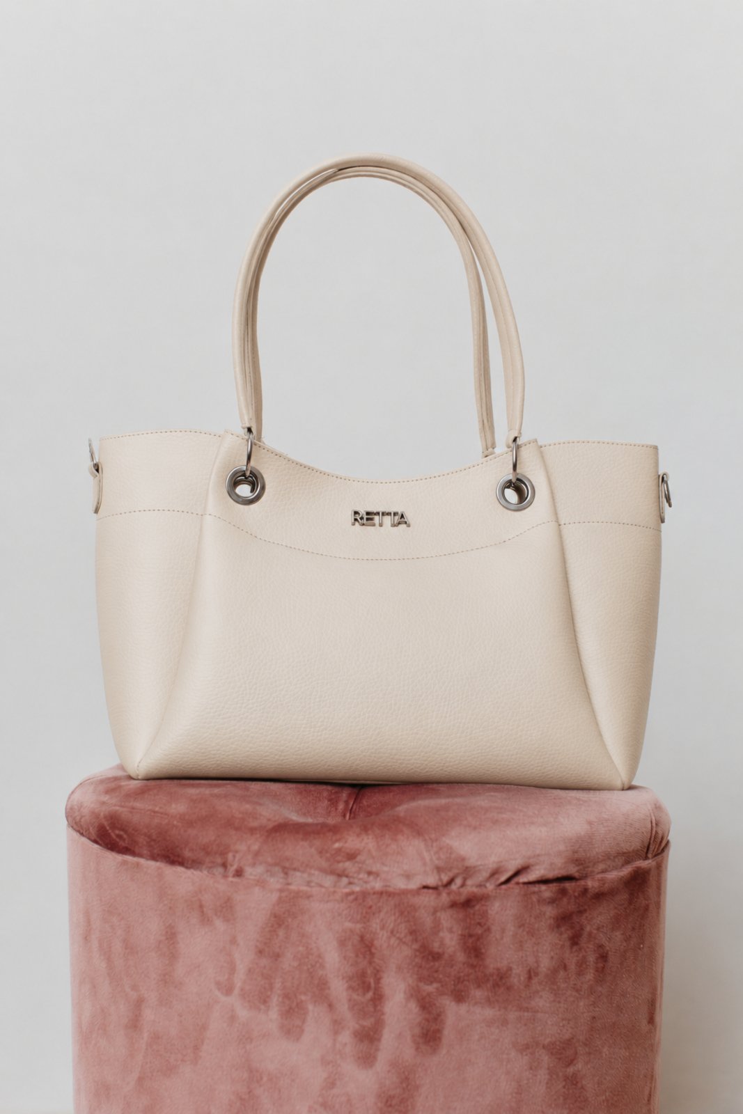 Bolsa feminina tiracolo média Retta Marfim