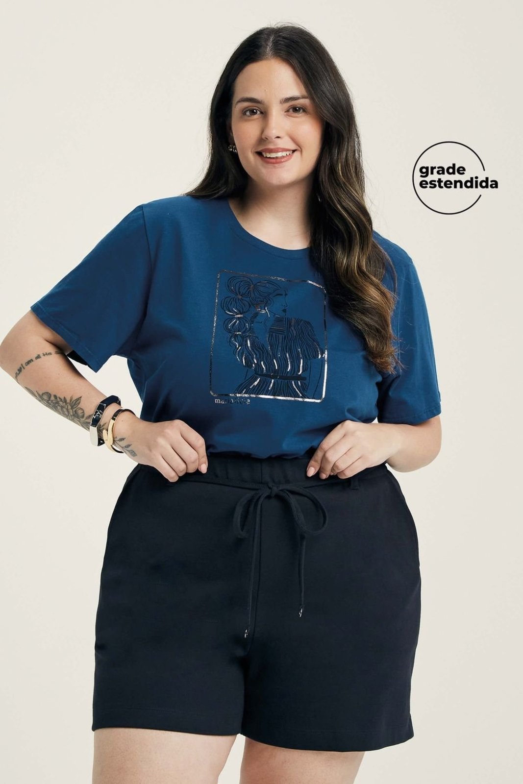 Short Feminino Moletom Com Bolsos Marialícia Preto