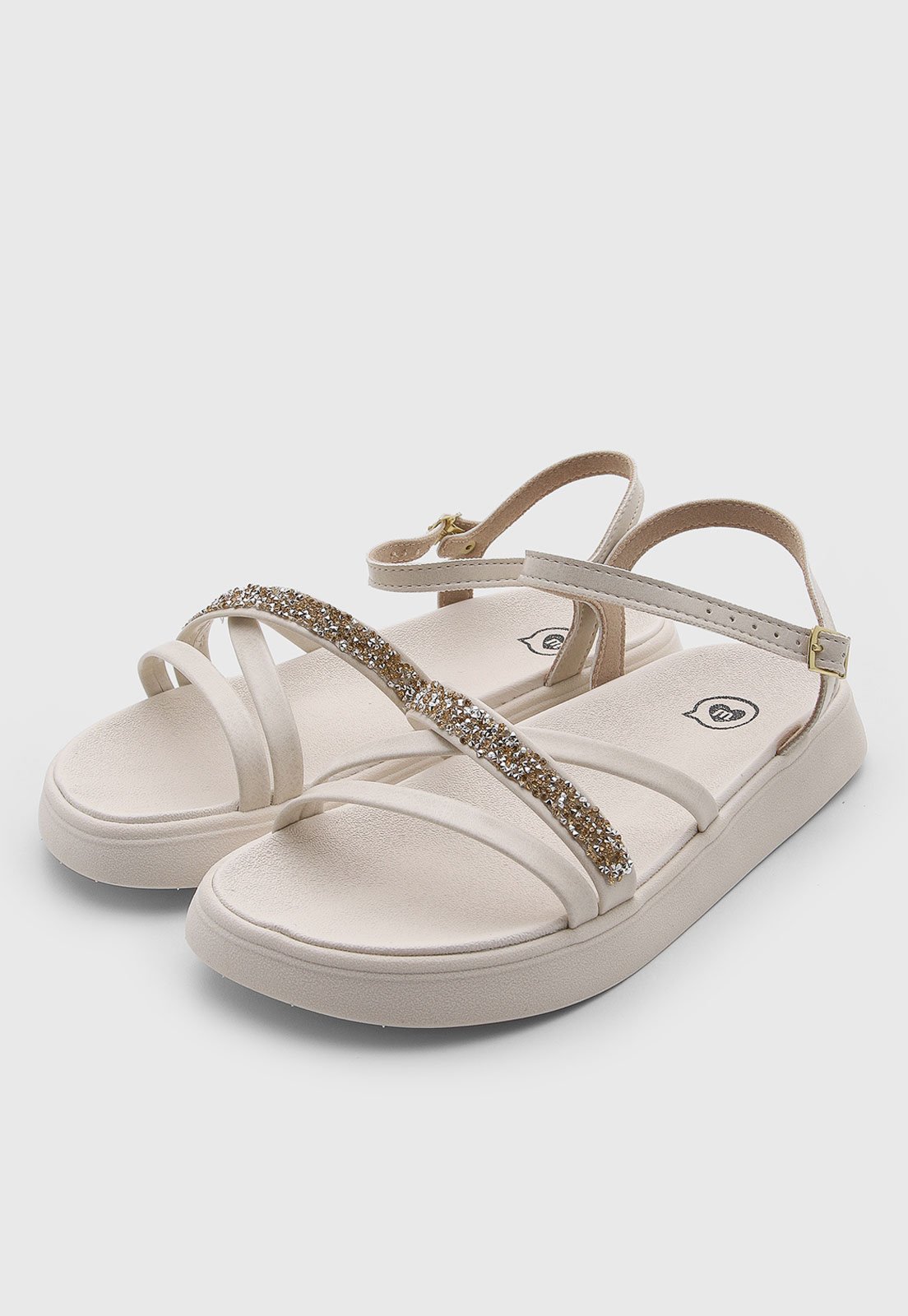 Infantil - Sandália Molekinha Tiras Salto Baixo Off White