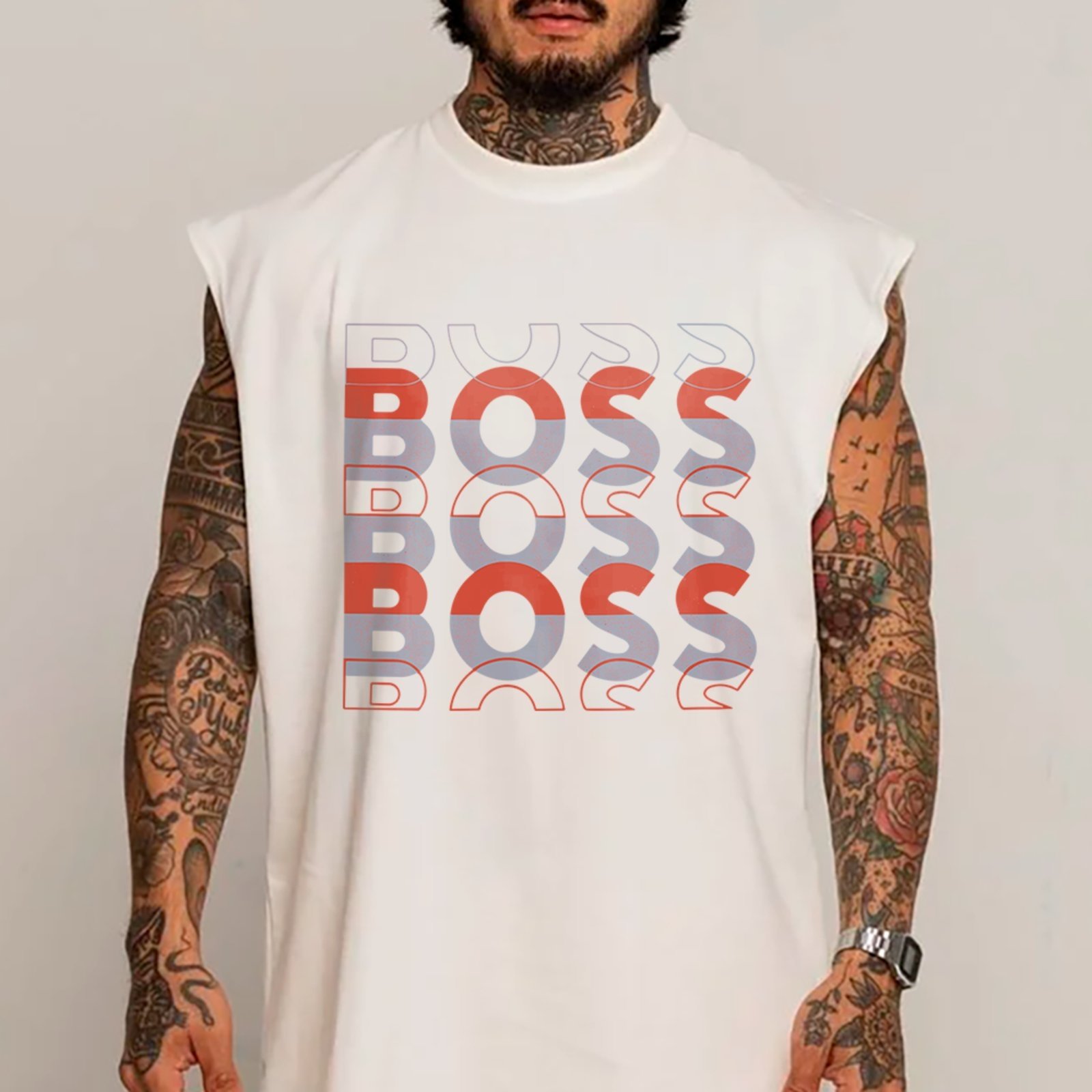 Camiseta Regata Machão Boss Urban Fashion Trend Branco