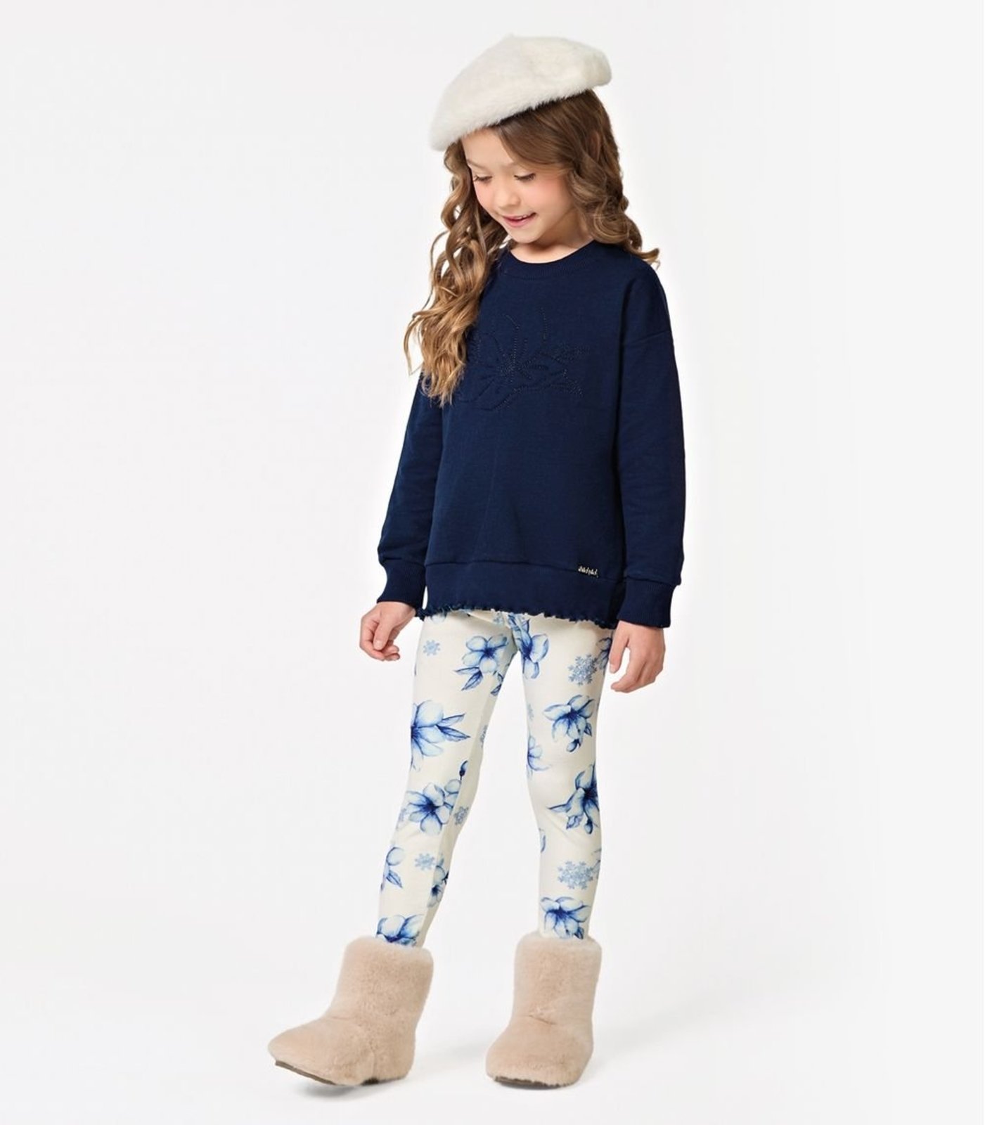 Infantil - Conjunto Feminino Blusão com Legging Trick Nick Azul