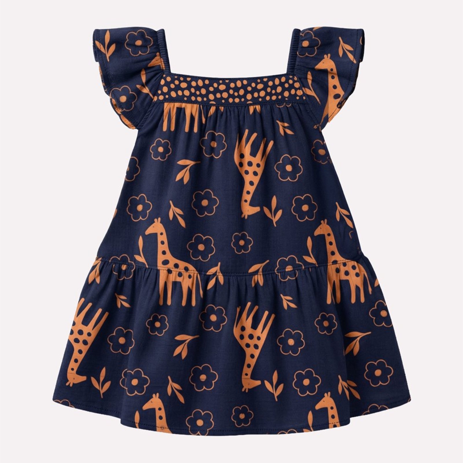Infantil - Vestido Menina Girafas Kyly