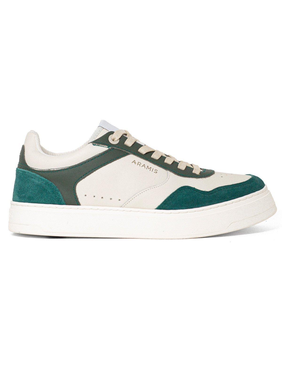 Tênis Masculino Aramis Casual Legacy Crook Nobuck Confortável Off White Verde
