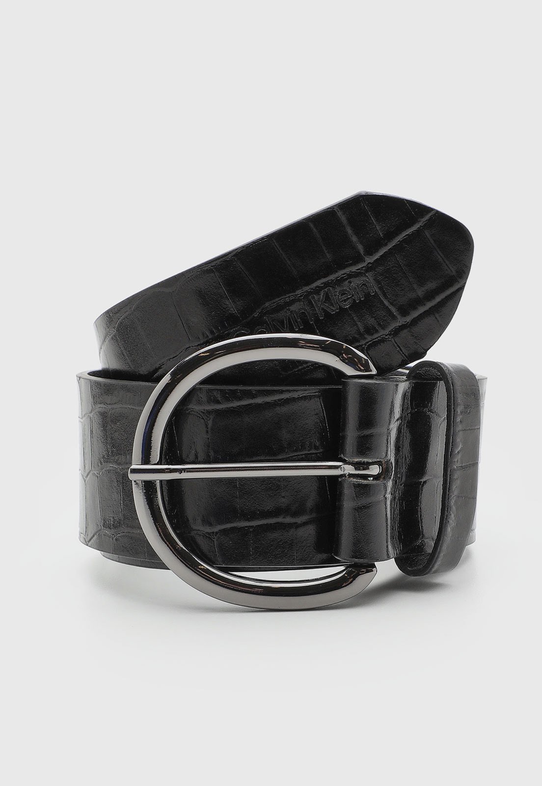 Cinto Calvin Klein Textura Croco Preto