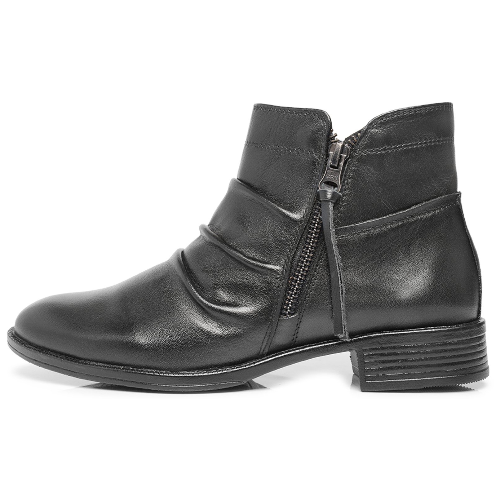 Bota Chelsea Cano Curto Feminina Ferrile Em Couro 5849 Preta