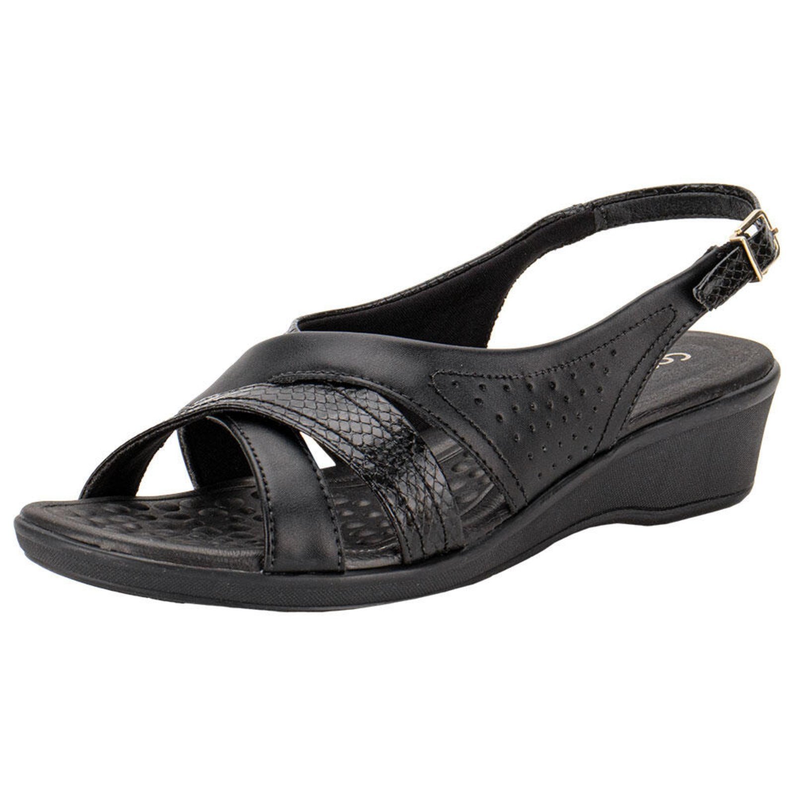 Sandália Feminina Anabela Comfortflex 2472405 1457240 Preto
