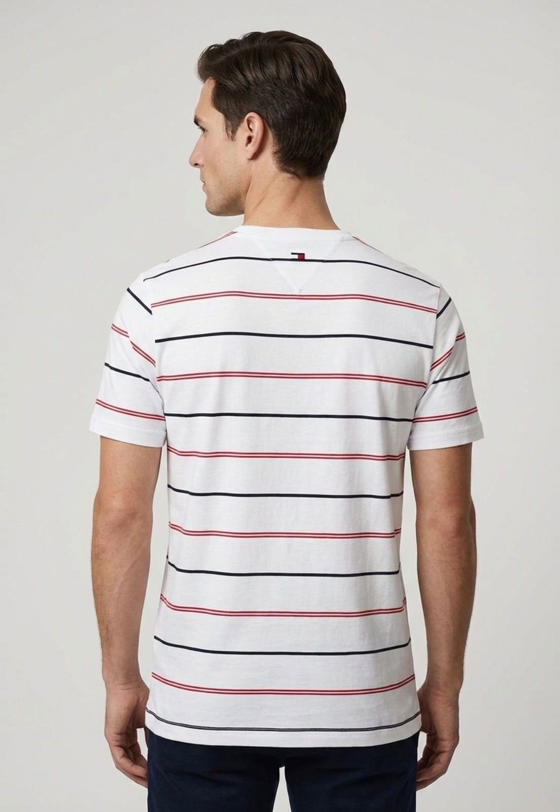 Vista 3 Camiseta Masculina Tommy Hilfiger ESS Seasonal Branca branco Tommy Hilfiger branco