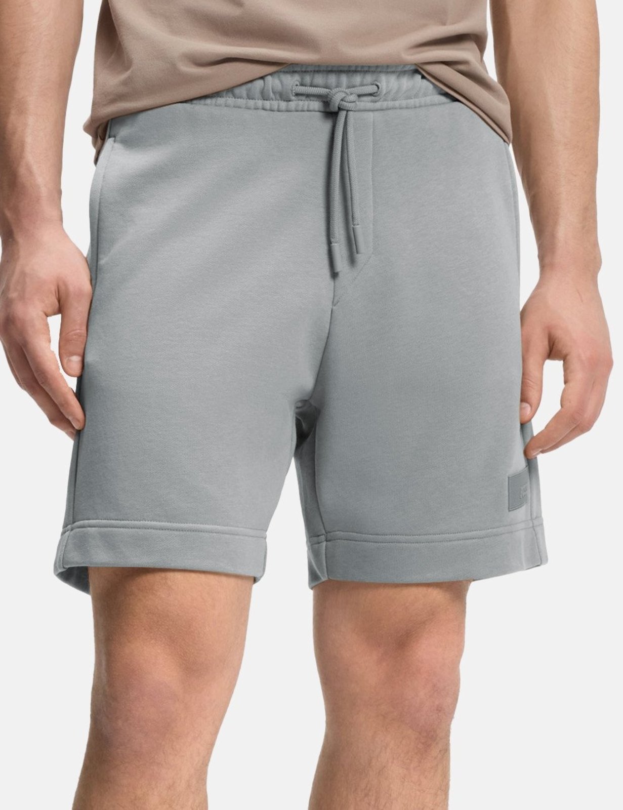 Bermuda Hugo Boss Masculina Moletom Regular JT_Shorts French Terry Cinza Escuro